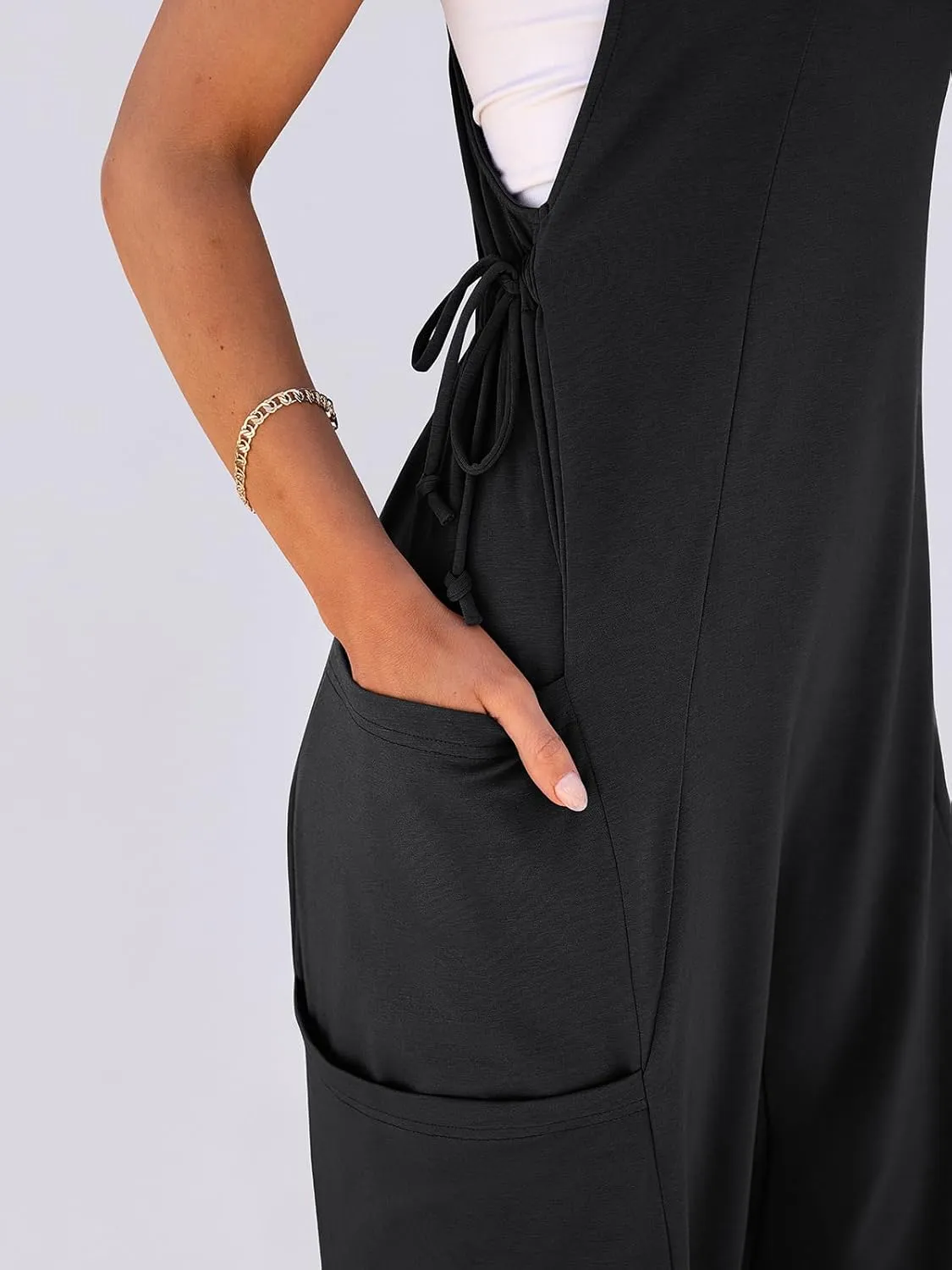 ANRABESS Women Overalls Jumpsuits Loose Casual Dressy Sleeveless Baggy Harem Pants Romper Jumpers 2025 Trendy Summer Outfits
