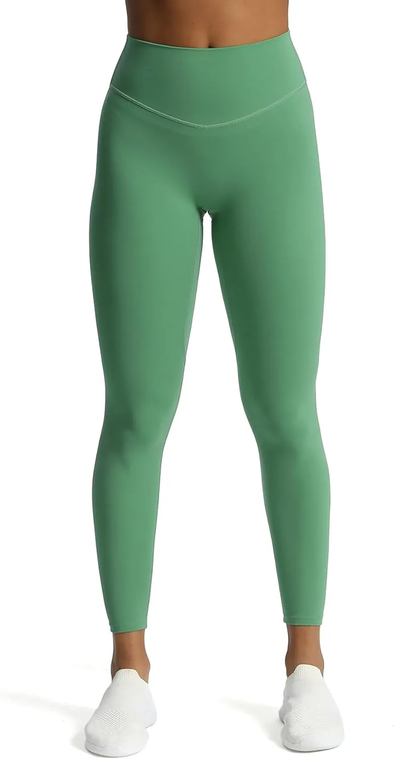 Aoxjox High Waisted Workout Leggings for Women Tummy Control Buttery Soft Yoga Metamorph Deep V Pants 26"
