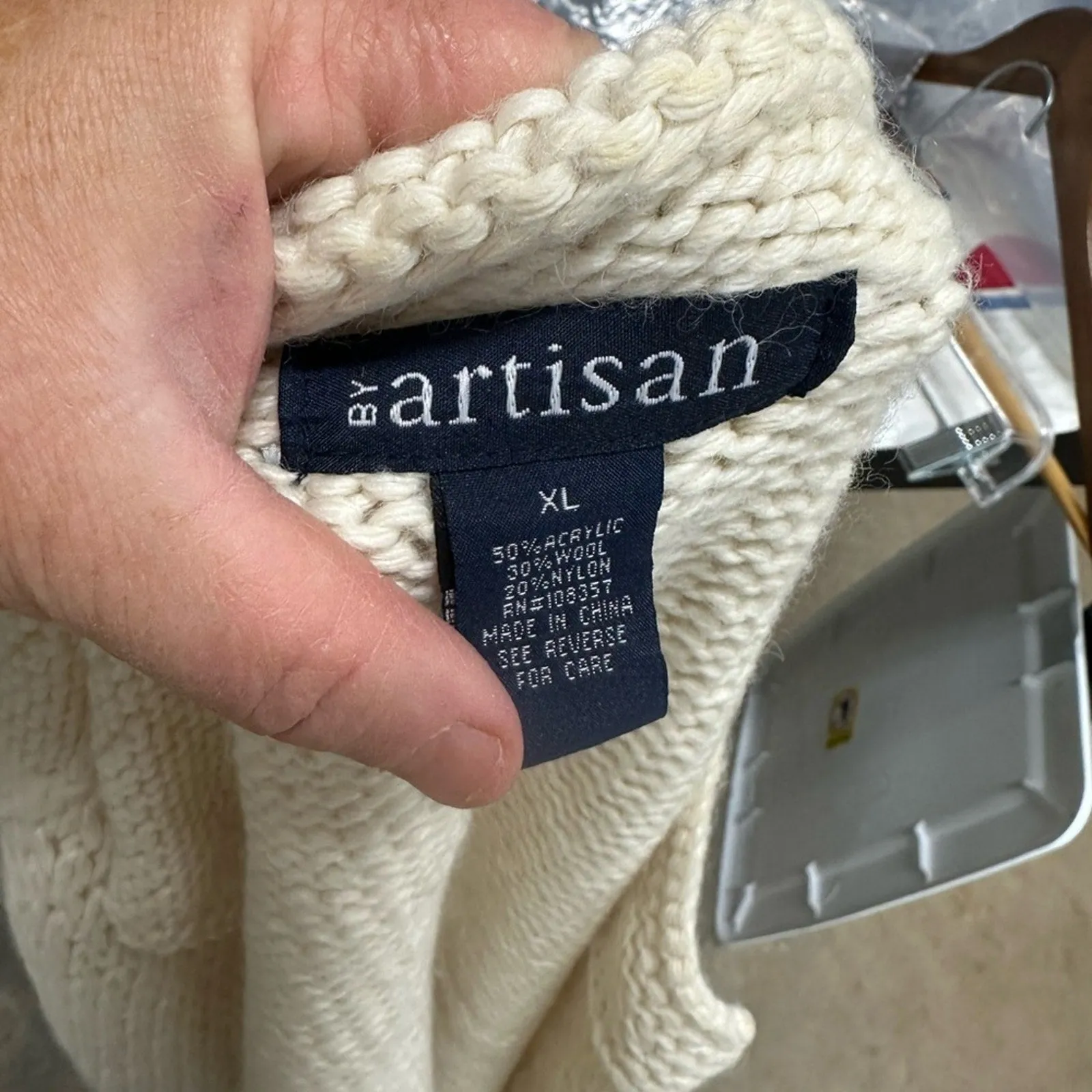 Artisan Cream Textured Vest with Open Front