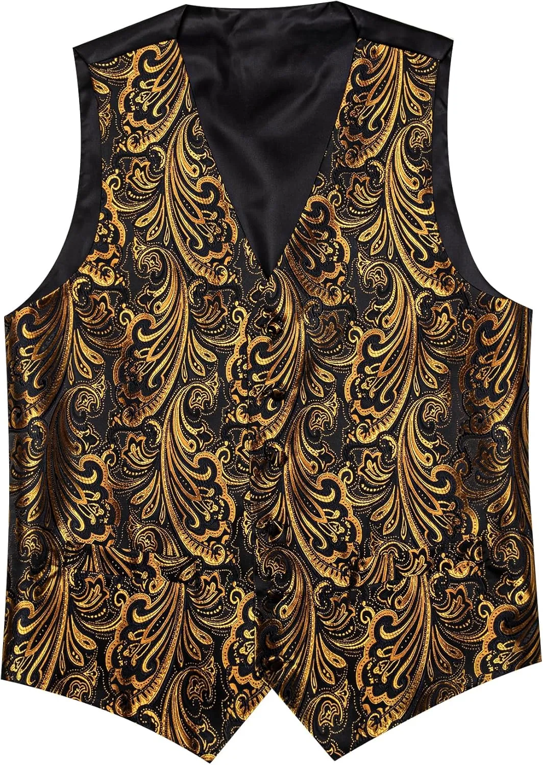 Barry.Wang Formal Men Flower Vest Paisley Jacquard Silk Ties Suit Waistcoat Set Wedding 5PCS