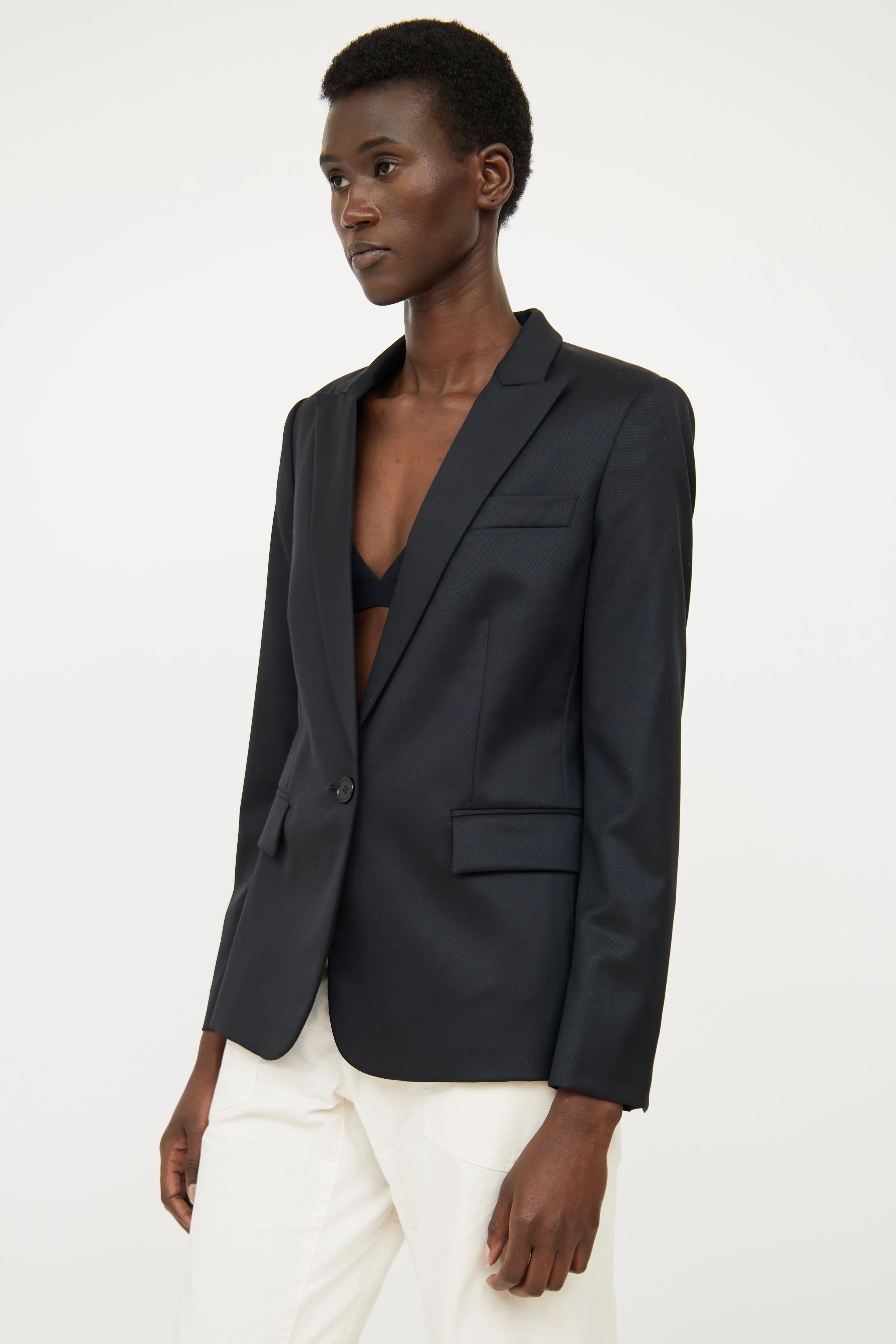 Black Single Breasted Blazer
