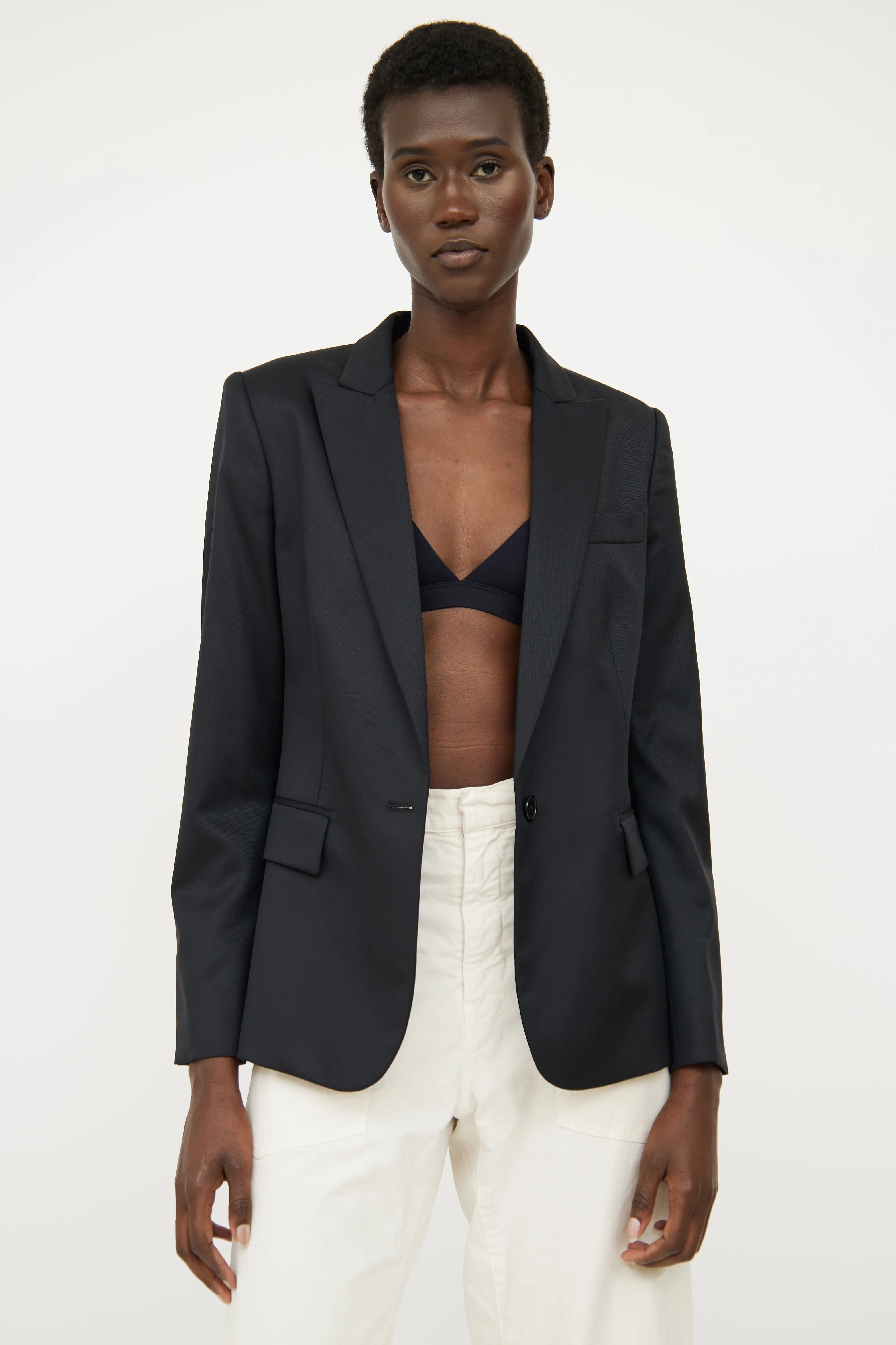 Black Single Breasted Blazer