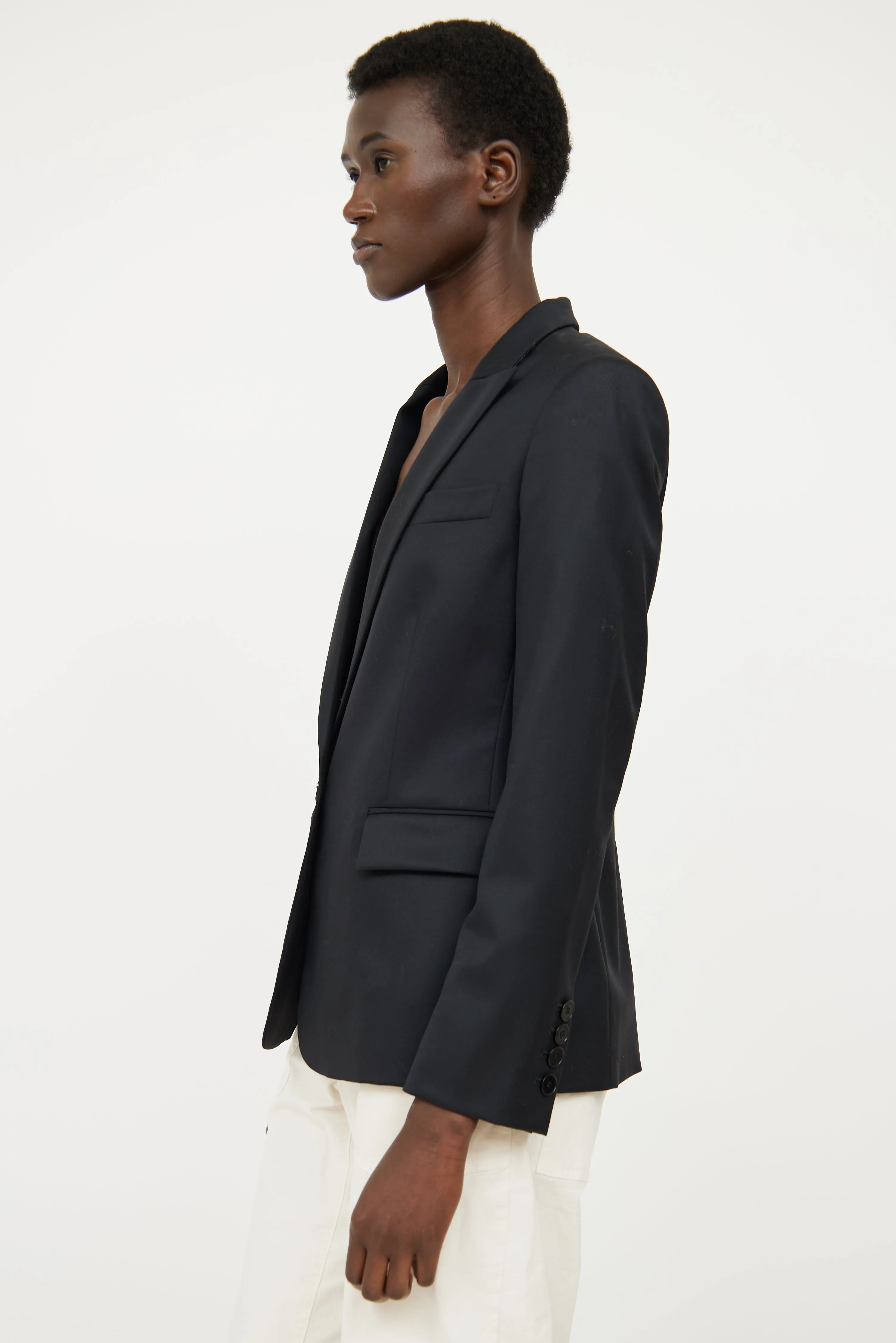 Black Single Breasted Blazer