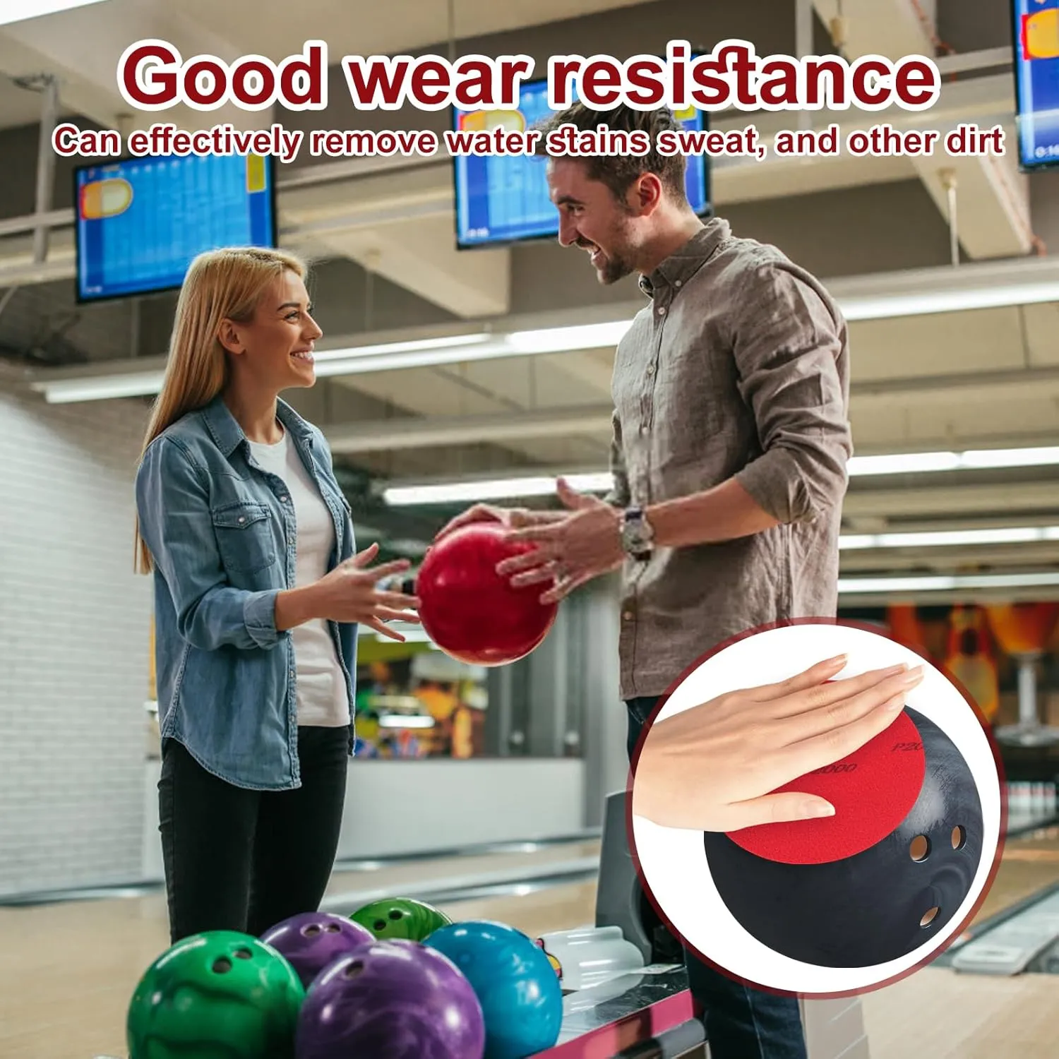 Bowling Ball Sanding Pads Bowling Ball Cleaning and Polishing Kit Bowling Ball Polisher Grit for Different Texture Bowling Balls
