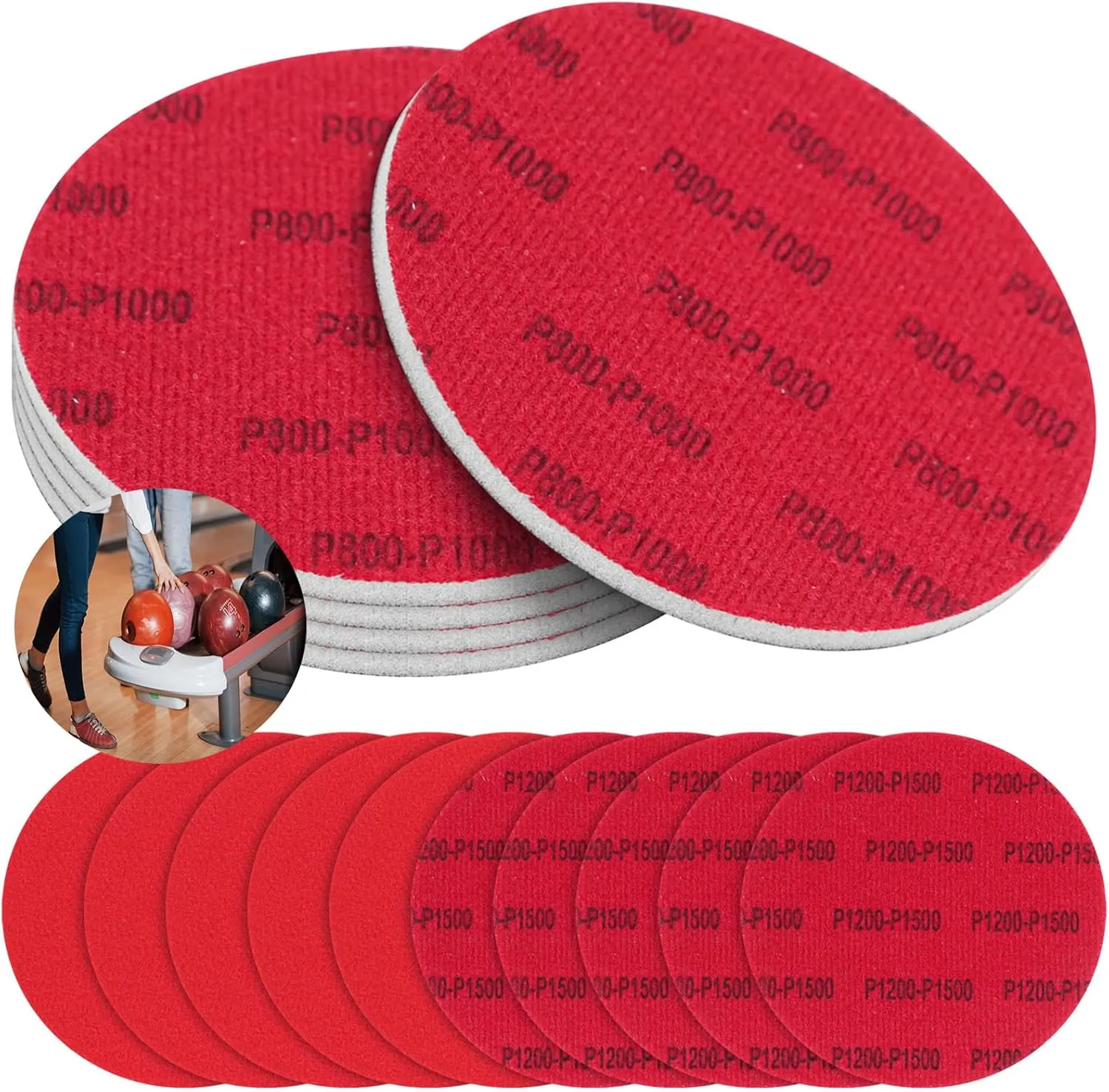 Bowling Ball Sanding Pads Bowling Ball Cleaning and Polishing Kit Bowling Ball Polisher Grit for Different Texture Bowling Balls