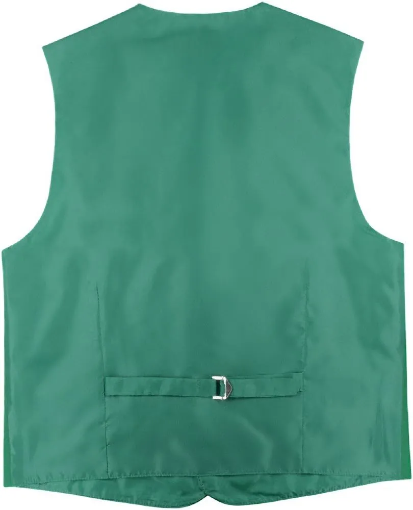 BOY'S Dress Vest & BOW Tie Solid EMERALD GREEN Color BowTie Set