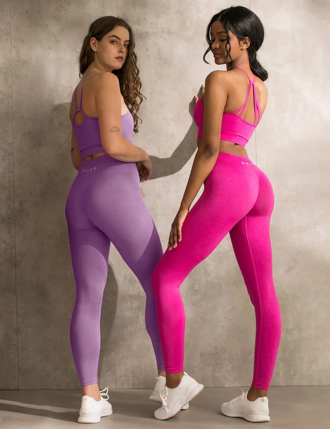 CELER Workout Leggings for Women Tummy Control Chemistry Seamless Scrunch Butt Gym Leggings High Waisted Yoga Pants