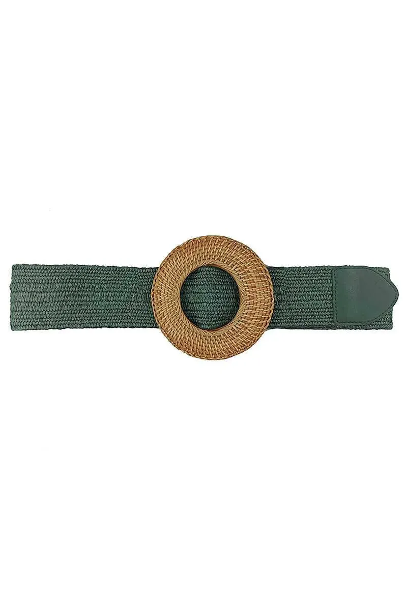 Chic Contemporary Straw Circle Belt