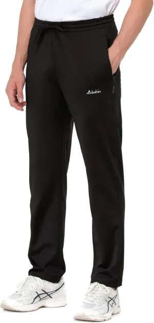 clothin Men's Yoga Pants with Zipper Pockets Elastic Waist Open Bottom Workout Sweatpants for Athletic Running Fitness