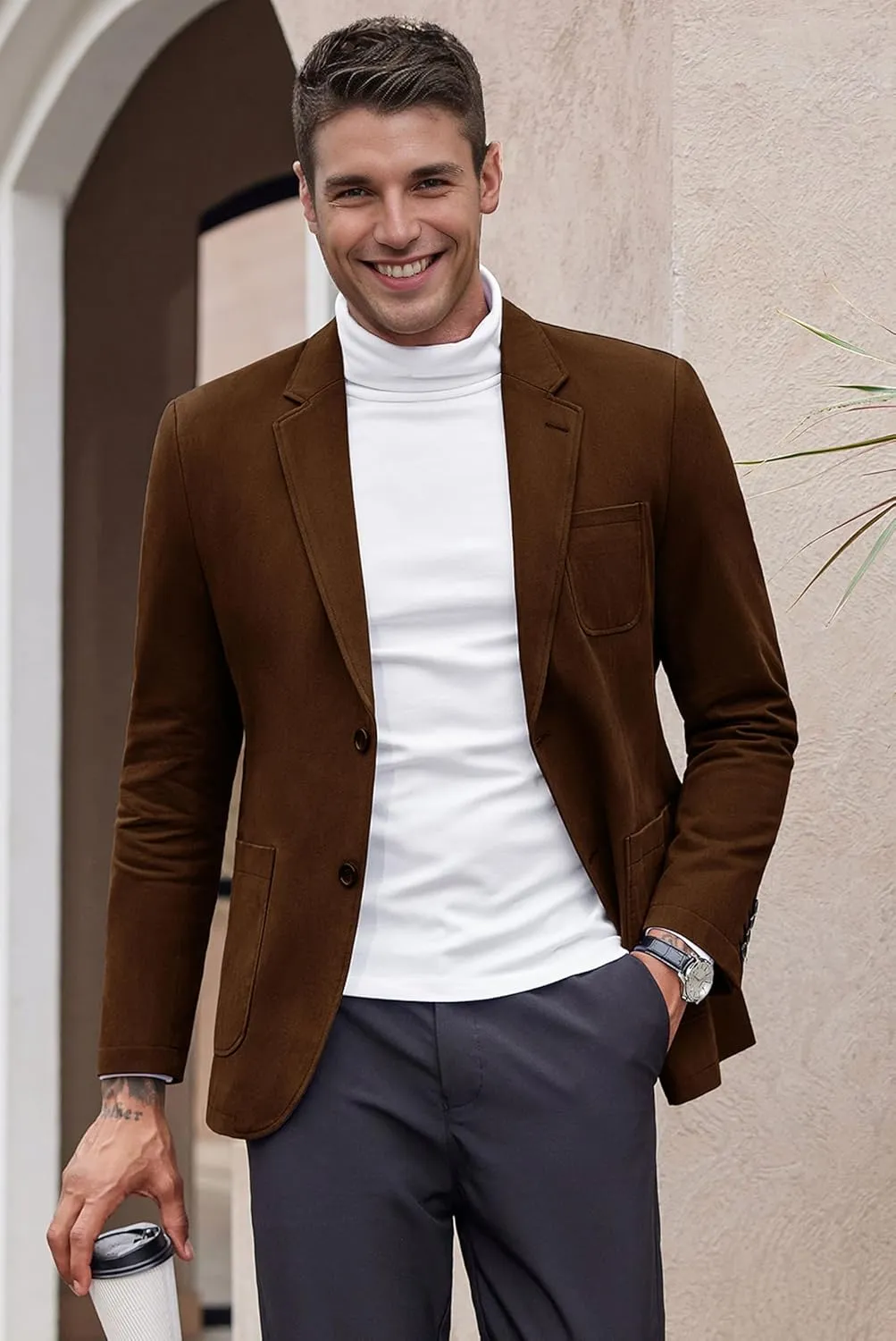 COOFANDY Men's Casual Blazer Regular Fit Cotton Sport Coat Machine Washable Suit Jacket