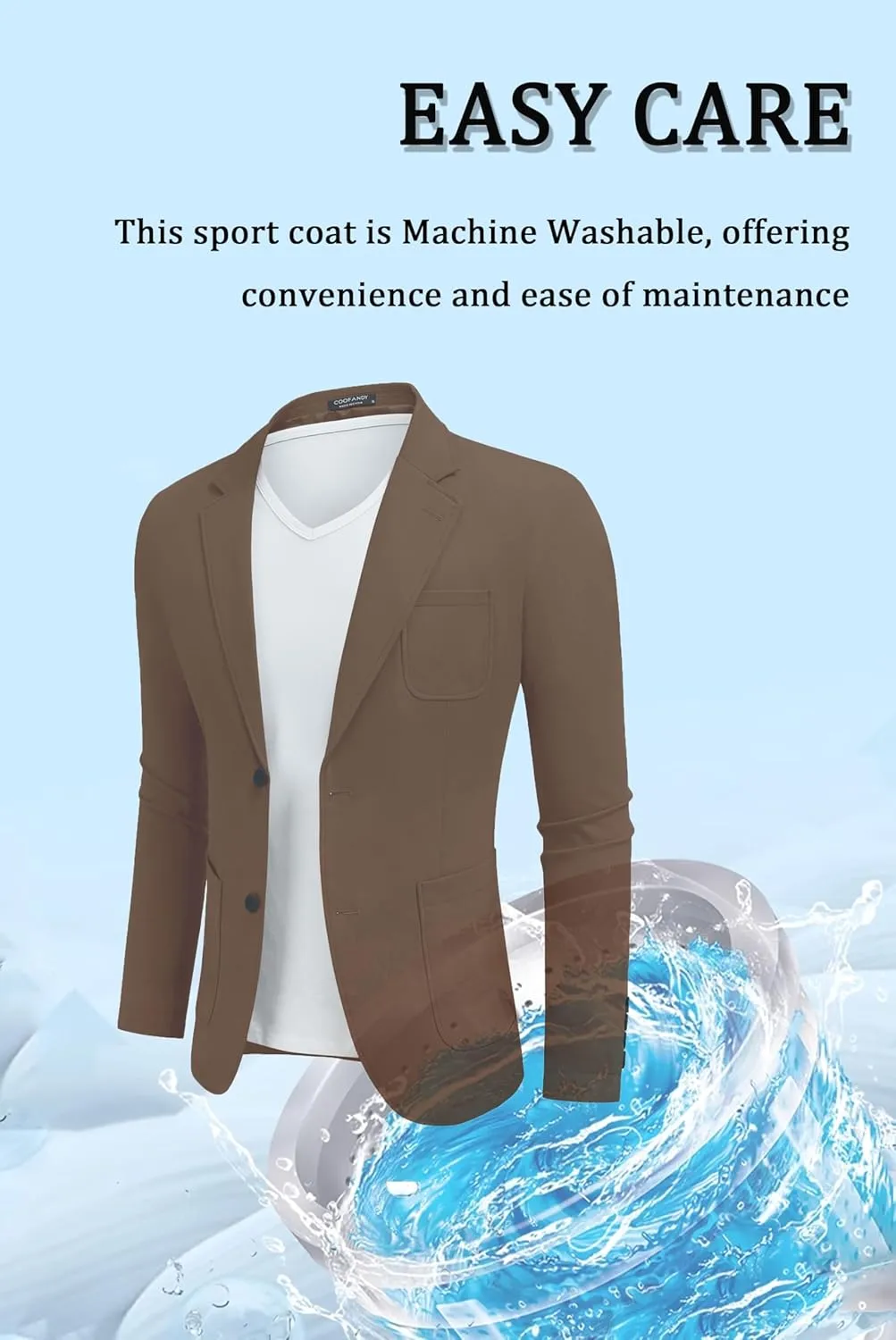 COOFANDY Men's Casual Blazer Regular Fit Cotton Sport Coat Machine Washable Suit Jacket