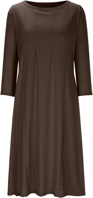 Cotton Dresses for Women Solid Basic Pleated Crew Neck Short Sleeve Midi Dresses 2025 Trendy Plus Size Swing Dress