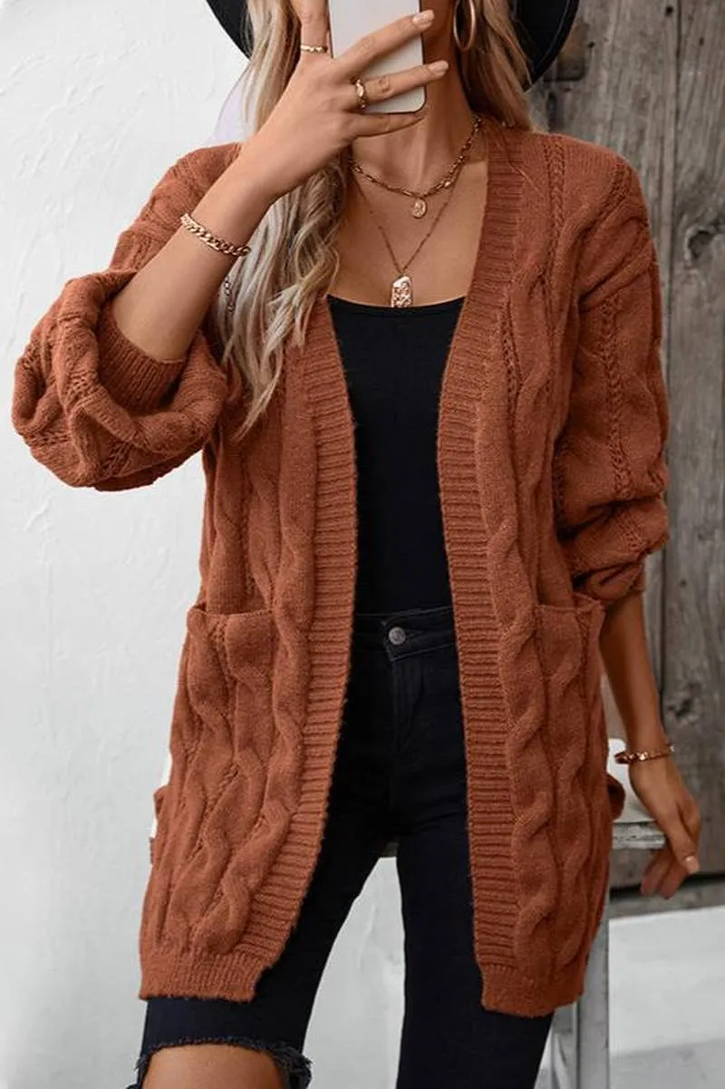 Cozy - Stylish cable knit cardigan in warm and elegant style