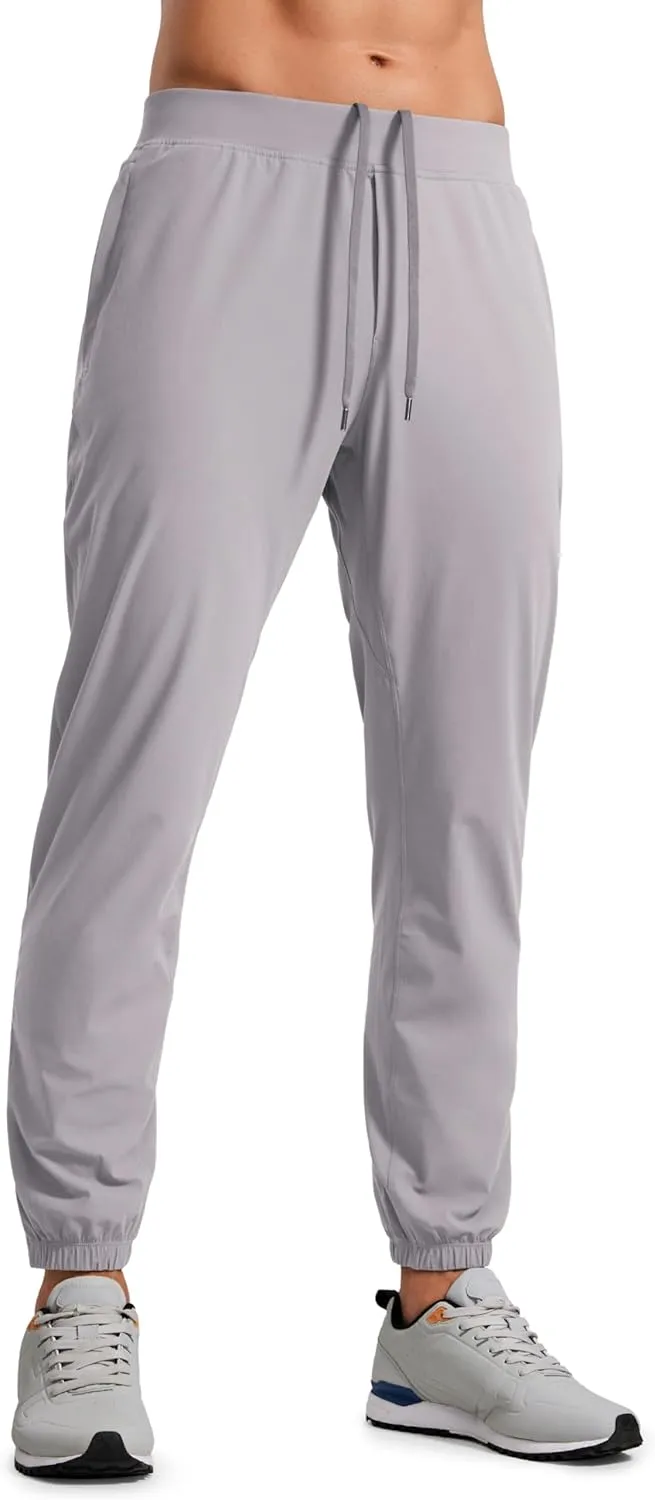 CRZ YOGA Athletic Joggers for Men - 29" Lightweight Running Training Pants with Zip Pockets and Ankle Zippers