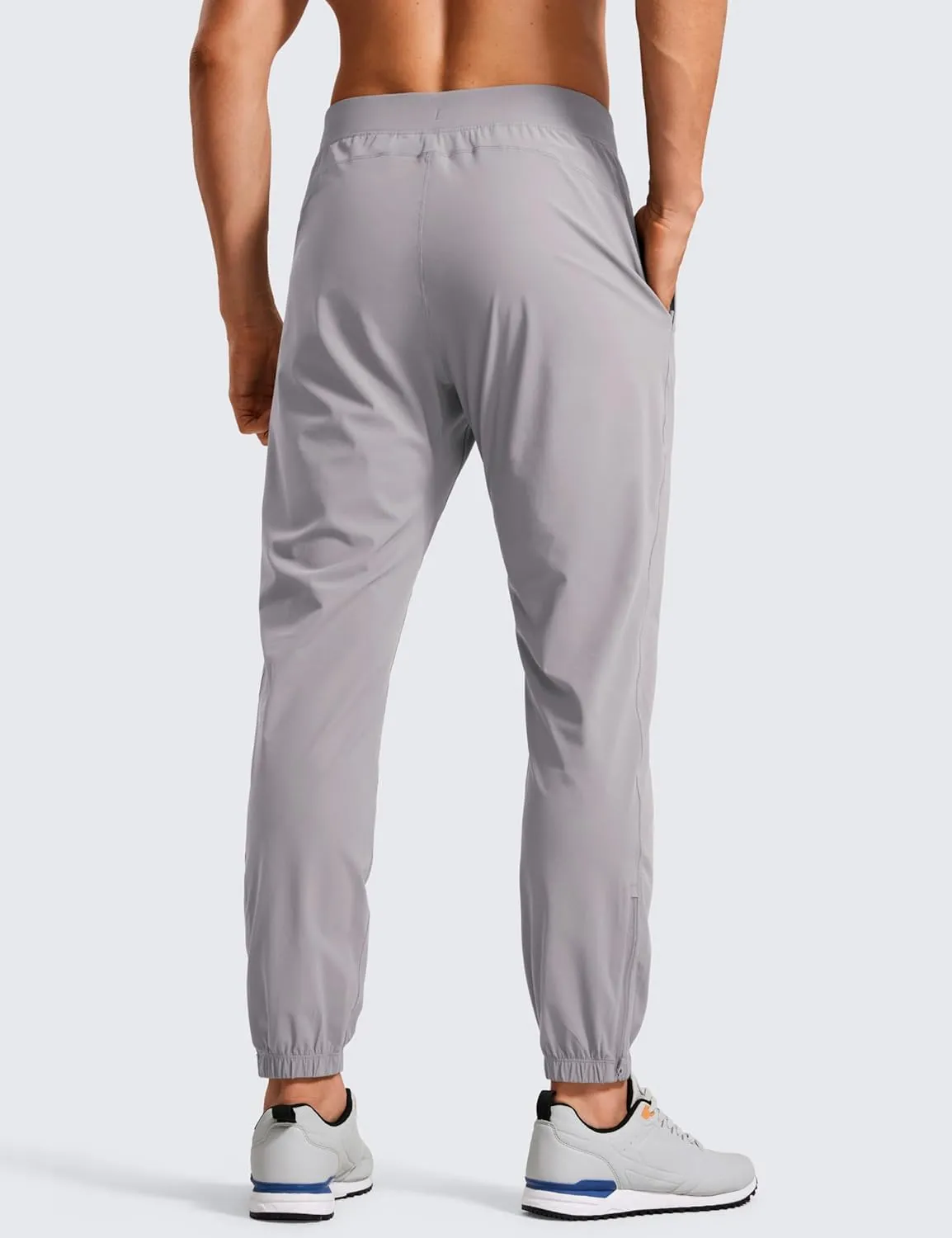 CRZ YOGA Athletic Joggers for Men - 29" Lightweight Running Training Pants with Zip Pockets and Ankle Zippers