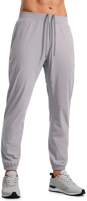 CRZ YOGA Athletic Joggers for Men - 29" Lightweight Running Training Pants with Zip Pockets and Ankle Zippers