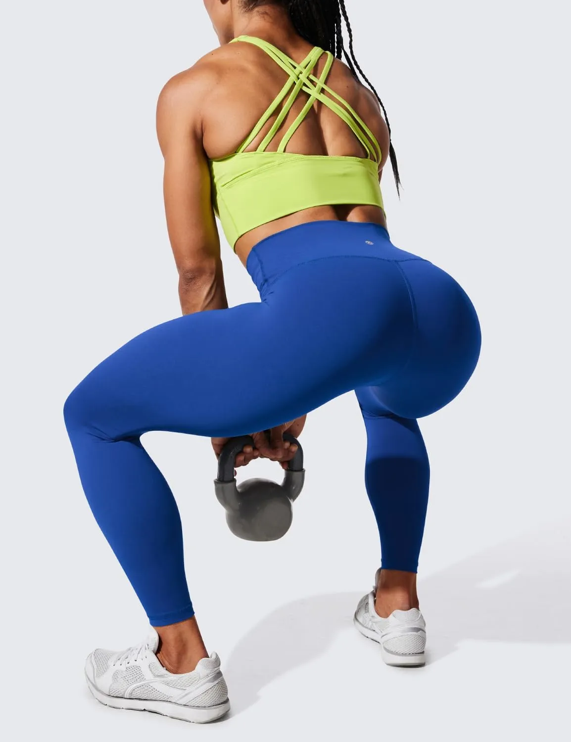 CRZ YOGA Women's Hugged Feeling Compression Leggings 25 Inches - Thick High Waisted Tummy Control Workout Pants Tights