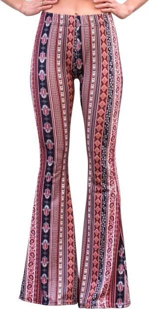 Daisy Del Sol High Waist Comfy Stretch Boho 70s Bell Bottom Fit to Flare Lounge Yoga Pants