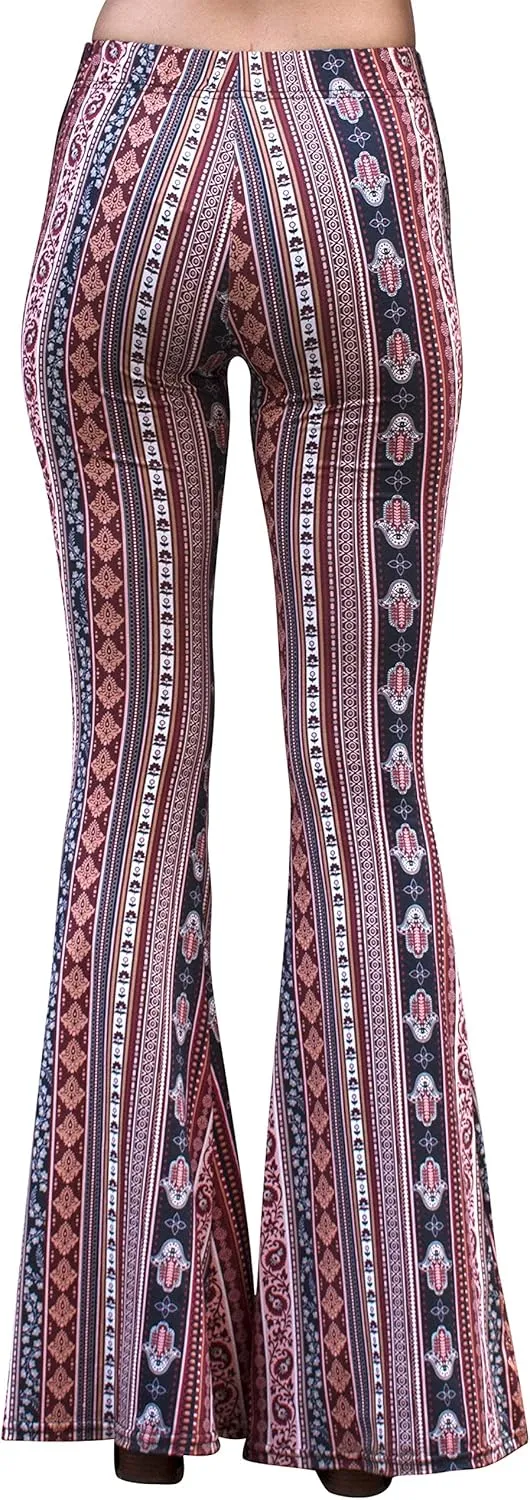 Daisy Del Sol High Waist Comfy Stretch Boho 70s Bell Bottom Fit to Flare Lounge Yoga Pants