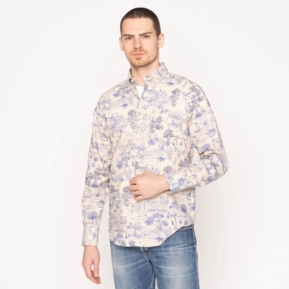 Easy Shirt (Linen Cats   Blue)