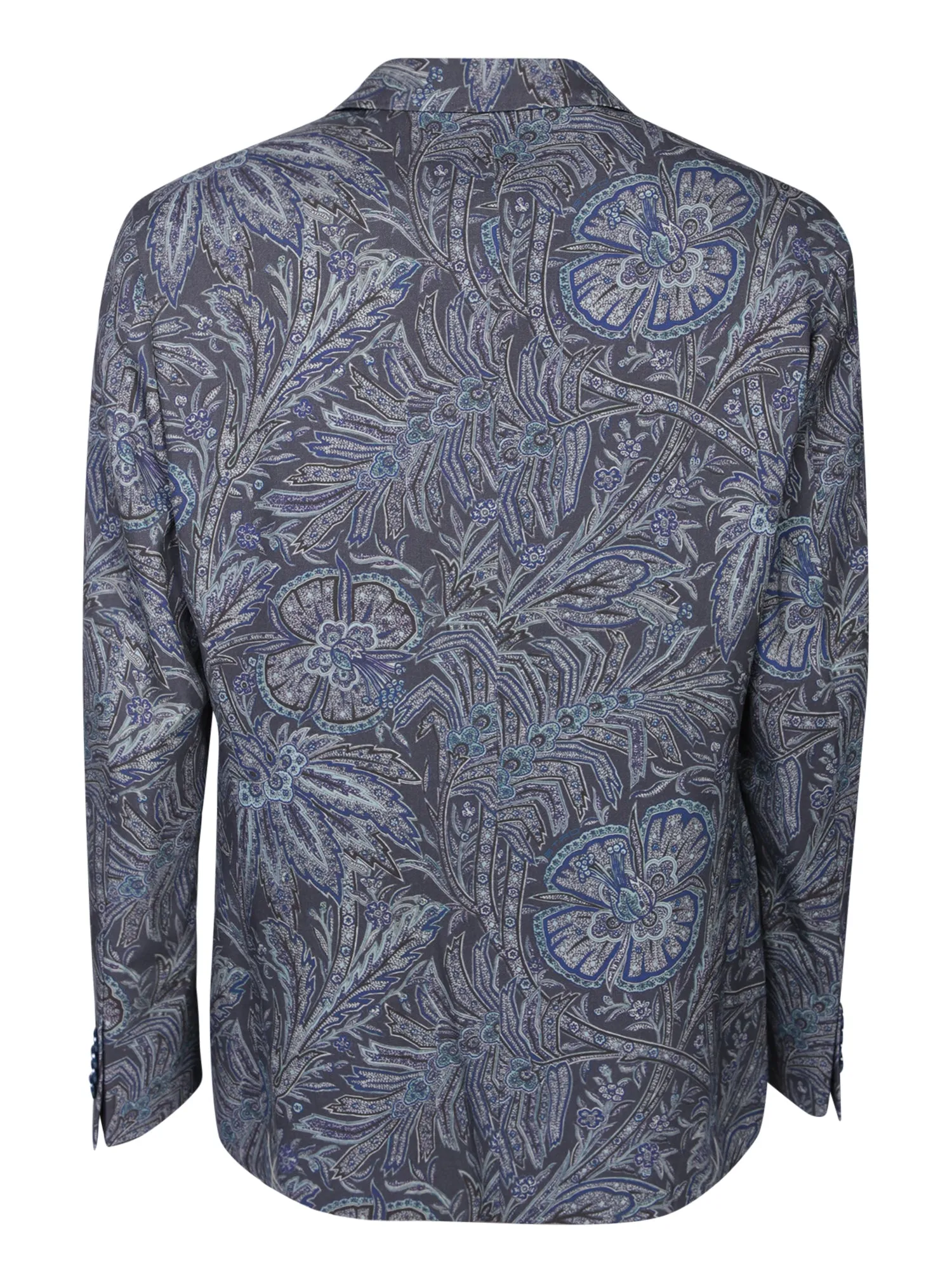 Foliage motif blue jacket