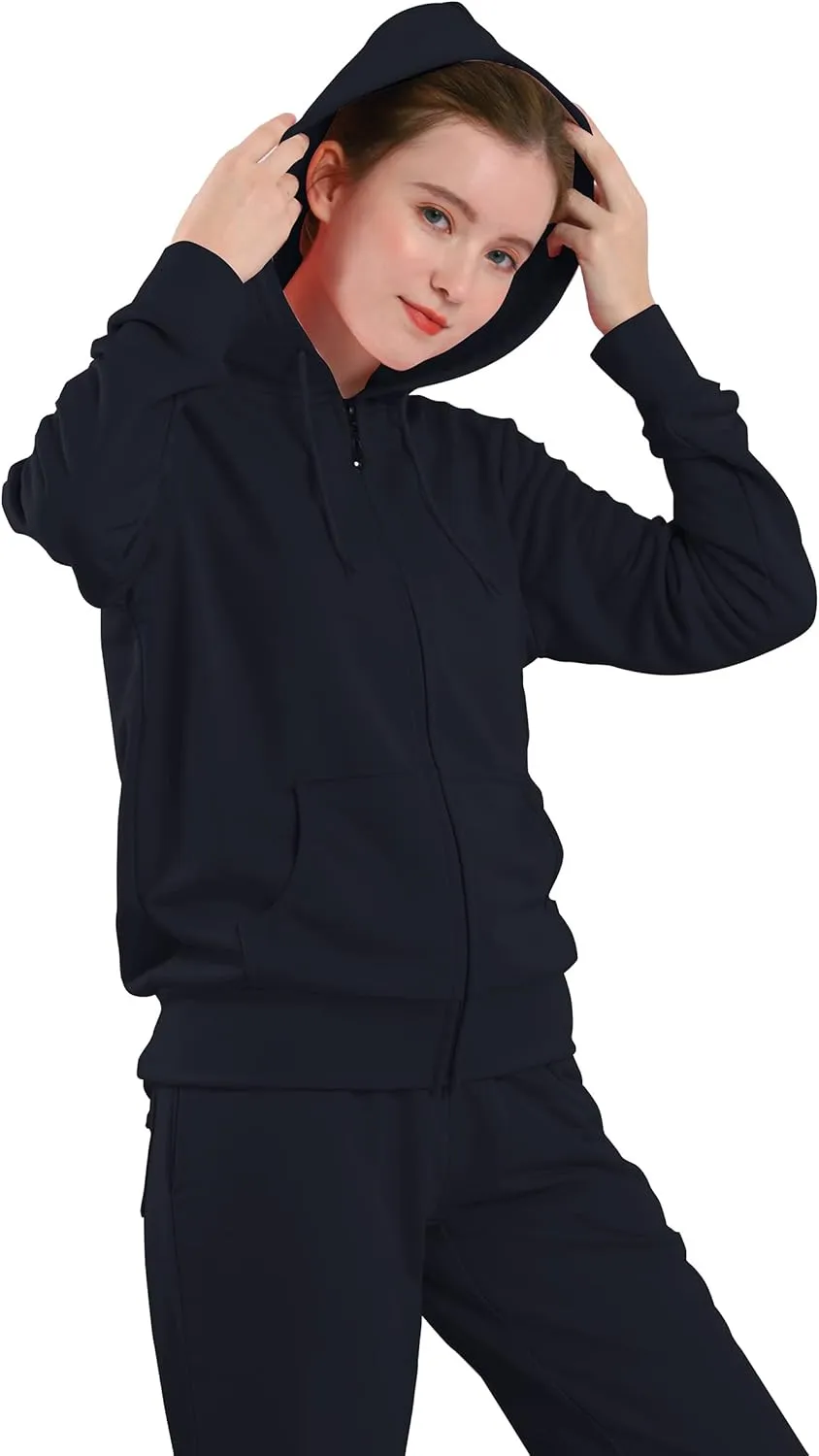 Gary Com Velour Tracksuit Set Womens Soft Velvet Long Sleeve Sweatsuits Zip Hooded Sweatshirts & Pants with Pocket