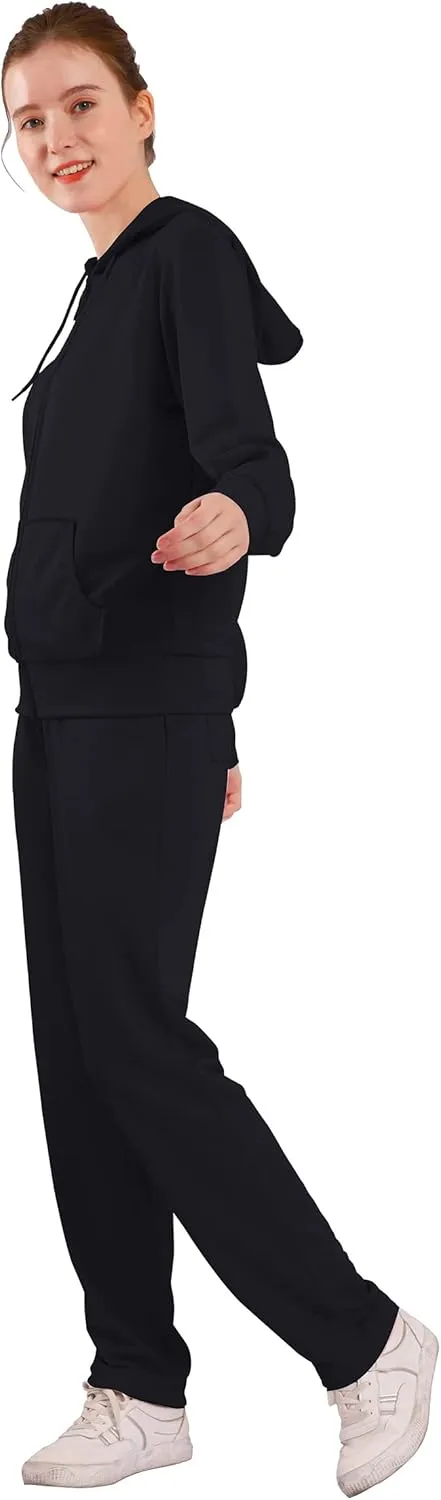 Gary Com Velour Tracksuit Set Womens Soft Velvet Long Sleeve Sweatsuits Zip Hooded Sweatshirts & Pants with Pocket