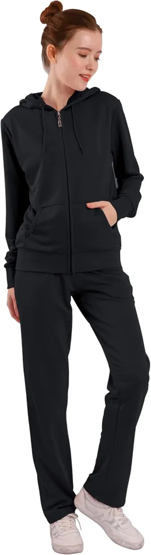 Gary Com Velour Tracksuit Set Womens Soft Velvet Long Sleeve Sweatsuits Zip Hooded Sweatshirts & Pants with Pocket