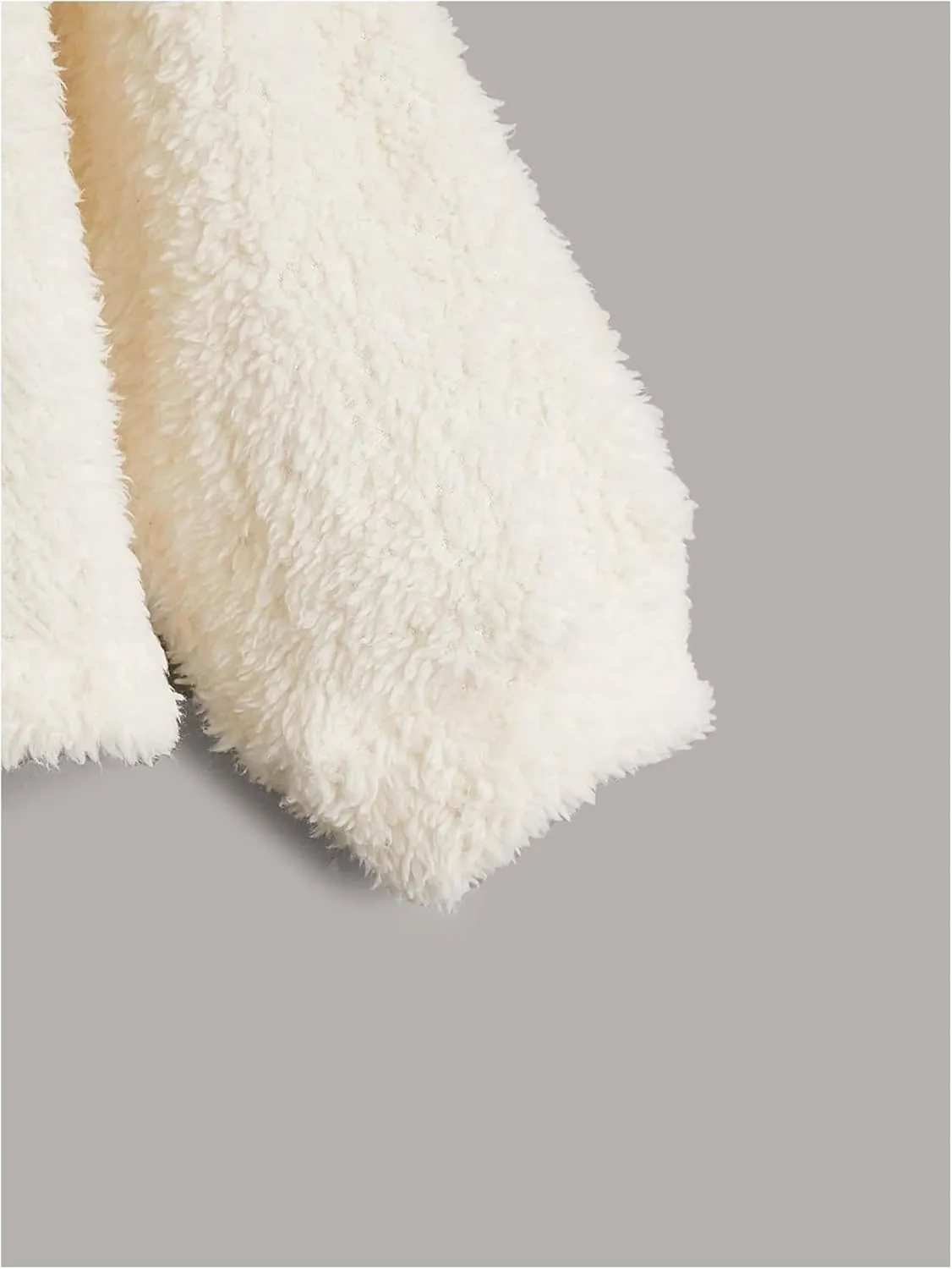 Girl's Mock Neck Long Sleeve Teddy Sweatshirt Drop Shoulder Fuzzy Fleece Pullover Top