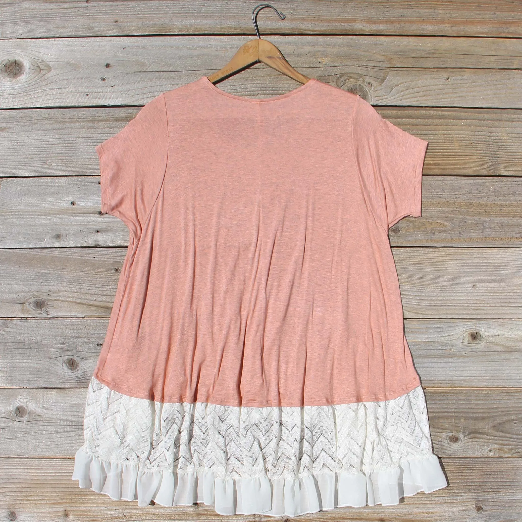 Honey & Lace Cozy Tee in Pink
