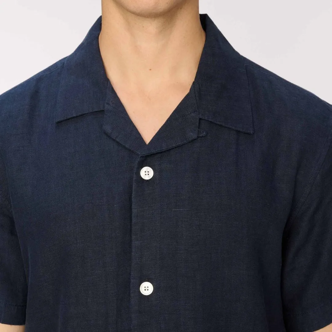 Hugh Linen Shirt (Navy)