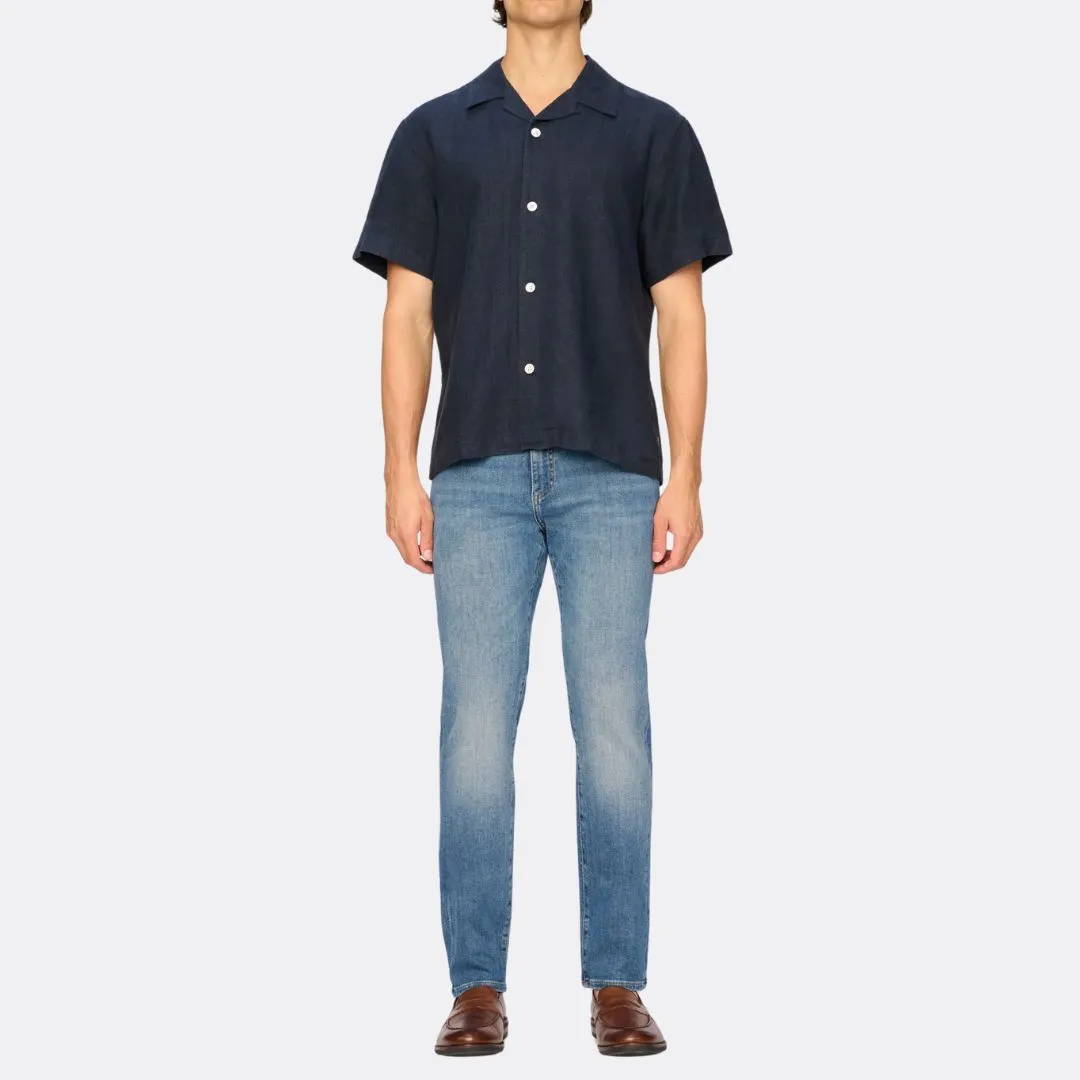 Hugh Linen Shirt (Navy)