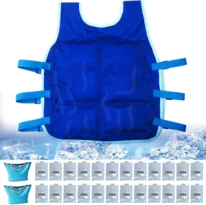 Ice Cooling Vest with Cooling Packs for Men Women Cool Shirt for Summer Hot Weather Outdoor Sports Working,Ice Reflective Vest with 24pcs Removable and Interchangeable Ice Packs