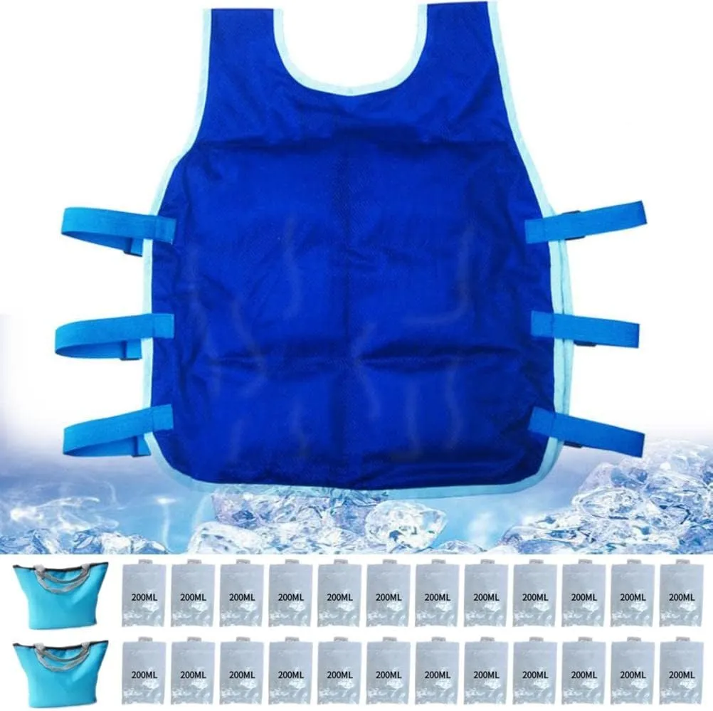Ice Cooling Vest with Cooling Packs for Men Women Cool Shirt for Summer Hot Weather Outdoor Sports Working,Ice Reflective Vest with 24pcs Removable and Interchangeable Ice Packs