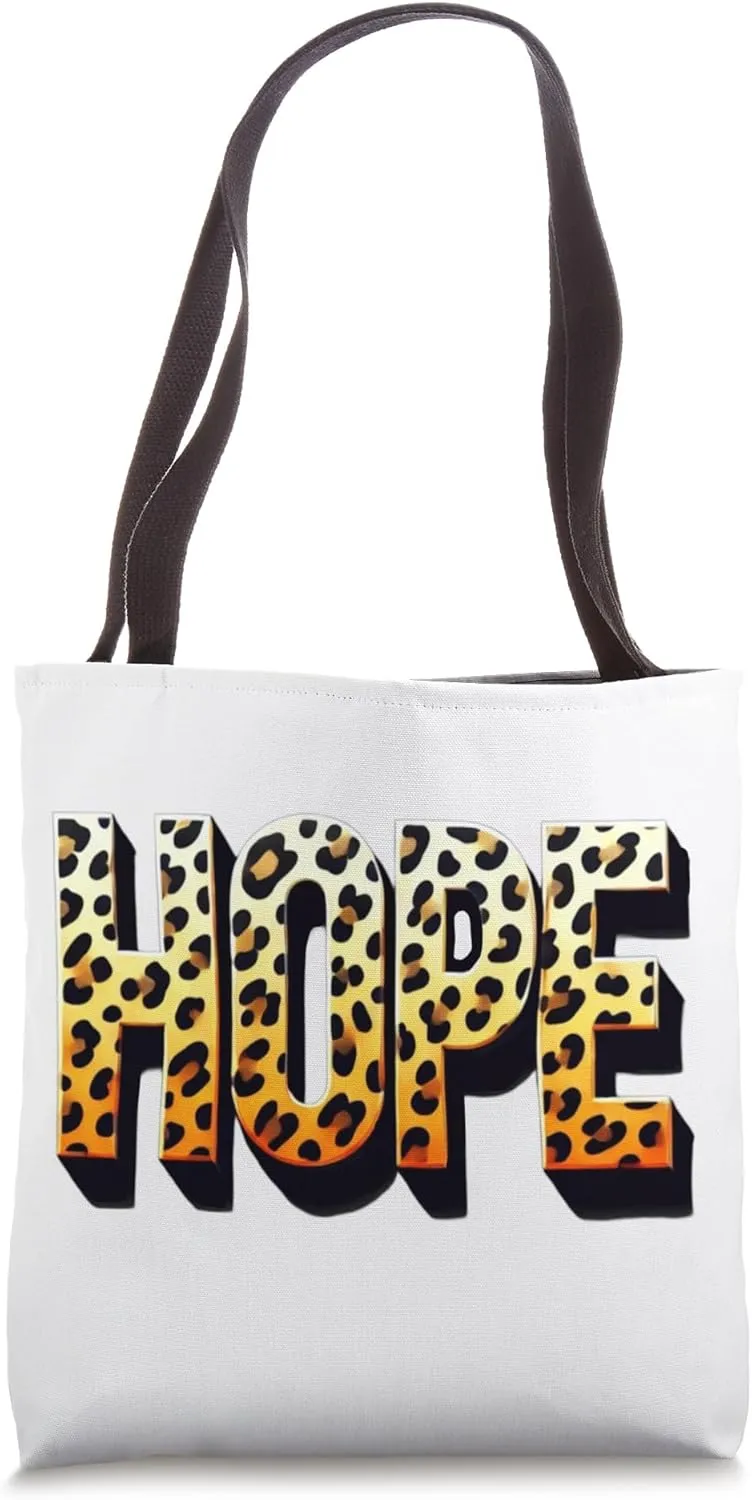 Inspirational Hope Cheetah Leopard Animal Print Grocery Gift Tote Bag