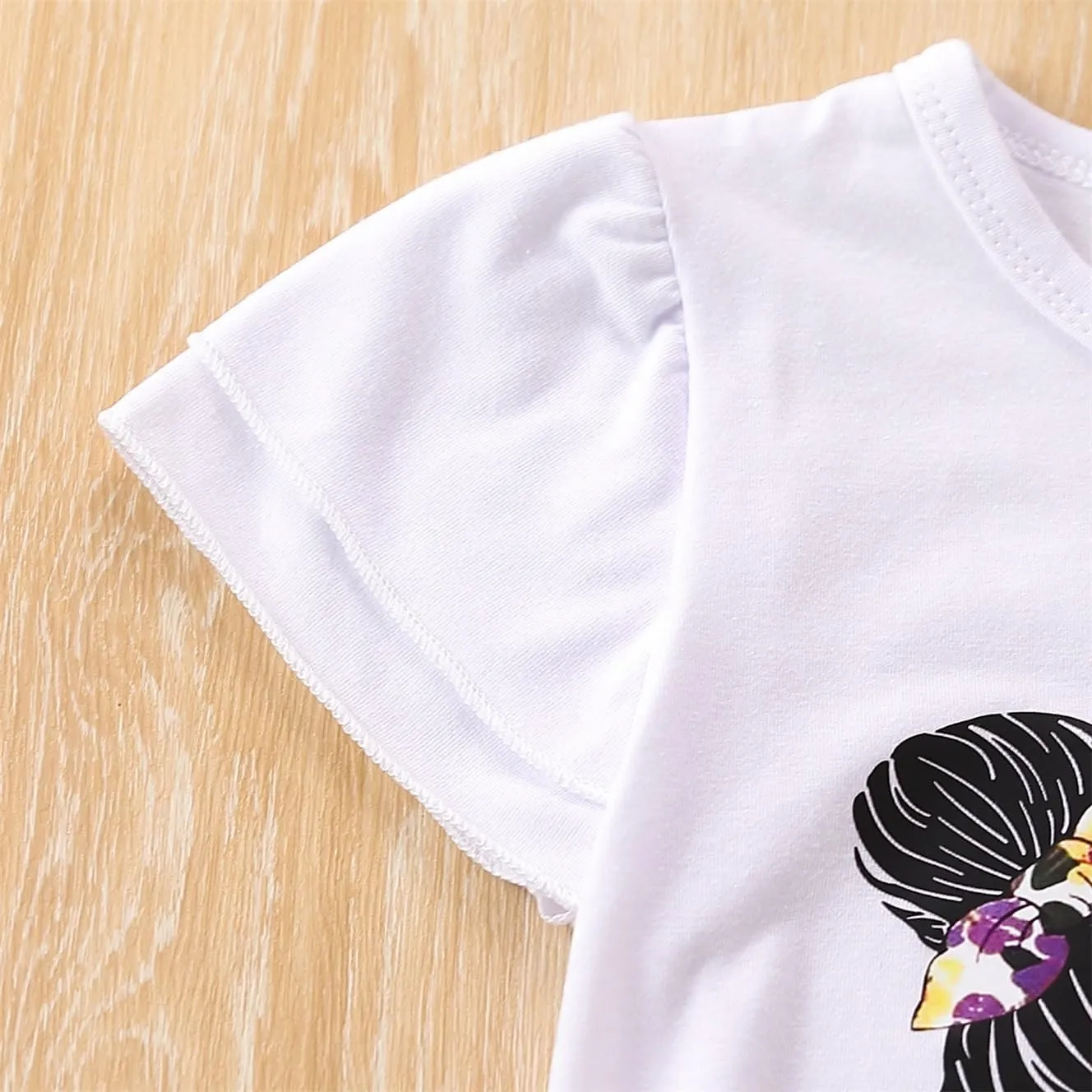Kid Toddler Girl Clothes Figure Graphic Short-sleeve Top   Leopard Print Pants 2 Piece Summer Outfits Set