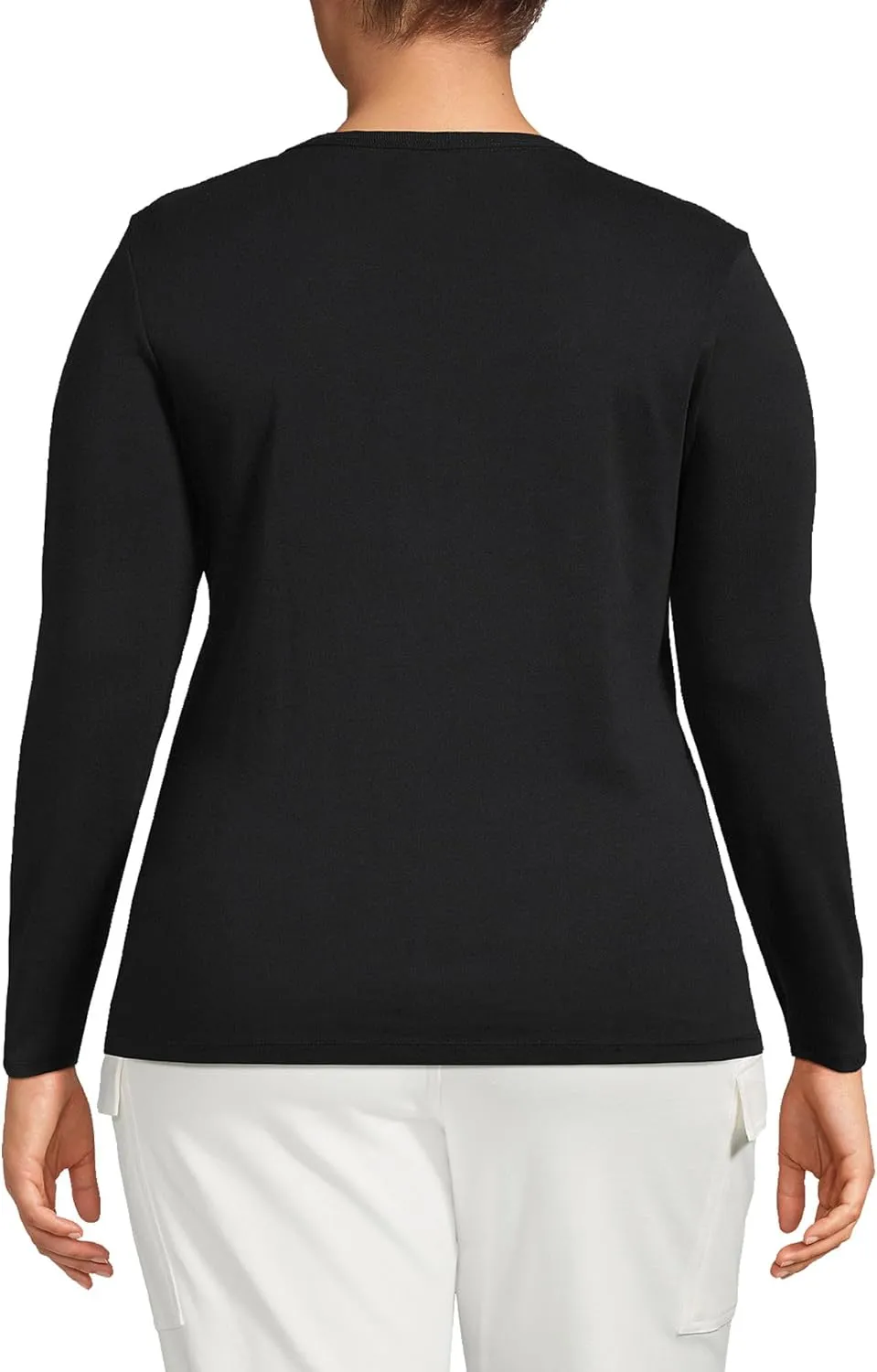 Lands' End Women's Cotton Rib Knit T-Shirt