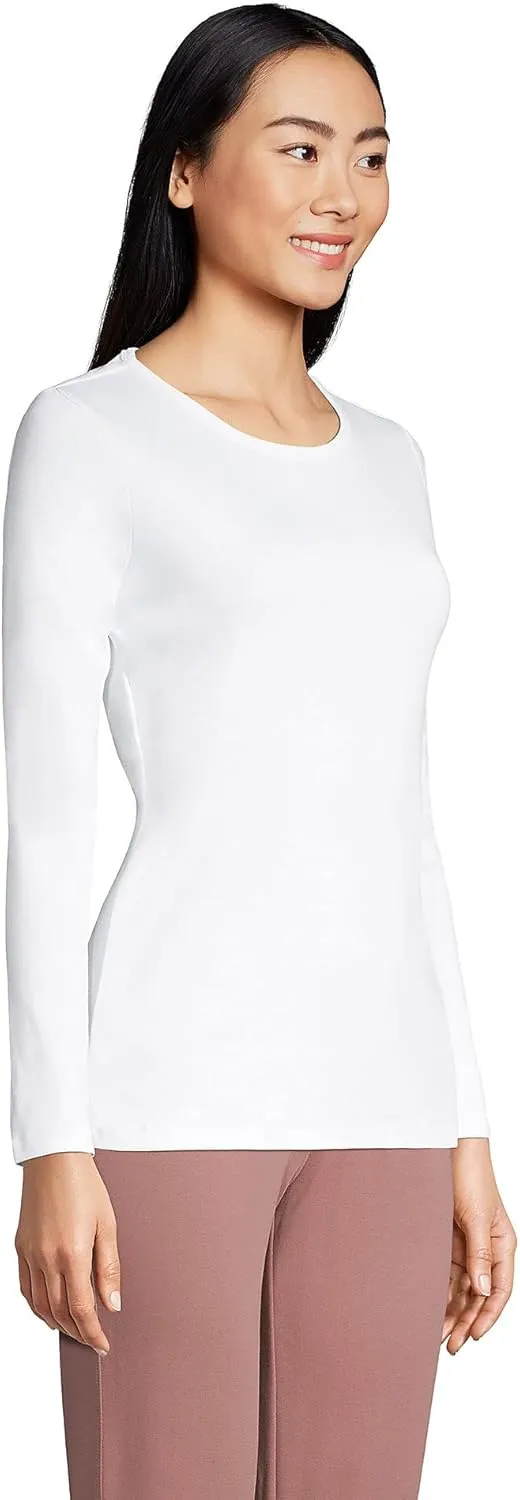 Lands' End Women's Cotton Rib Knit T-Shirt