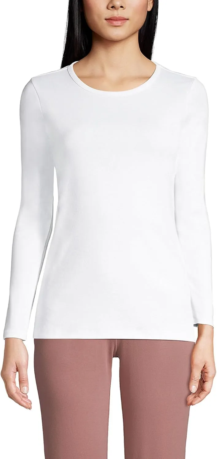 Lands' End Women's Cotton Rib Knit T-Shirt