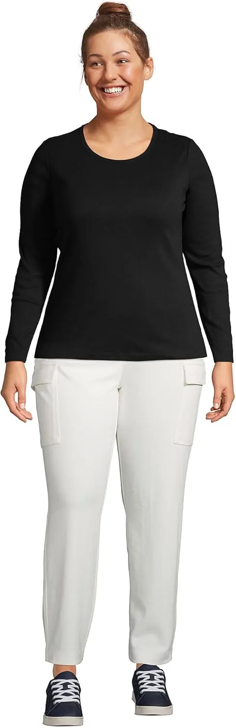 Lands' End Women's Cotton Rib Knit T-Shirt