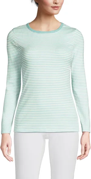 Lands' End Women's Cotton Rib Knit T-Shirt