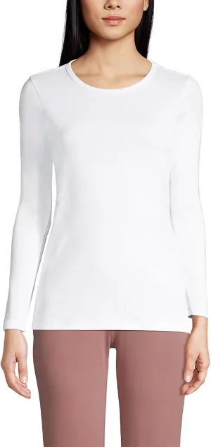 Lands' End Women's Cotton Rib Knit T-Shirt