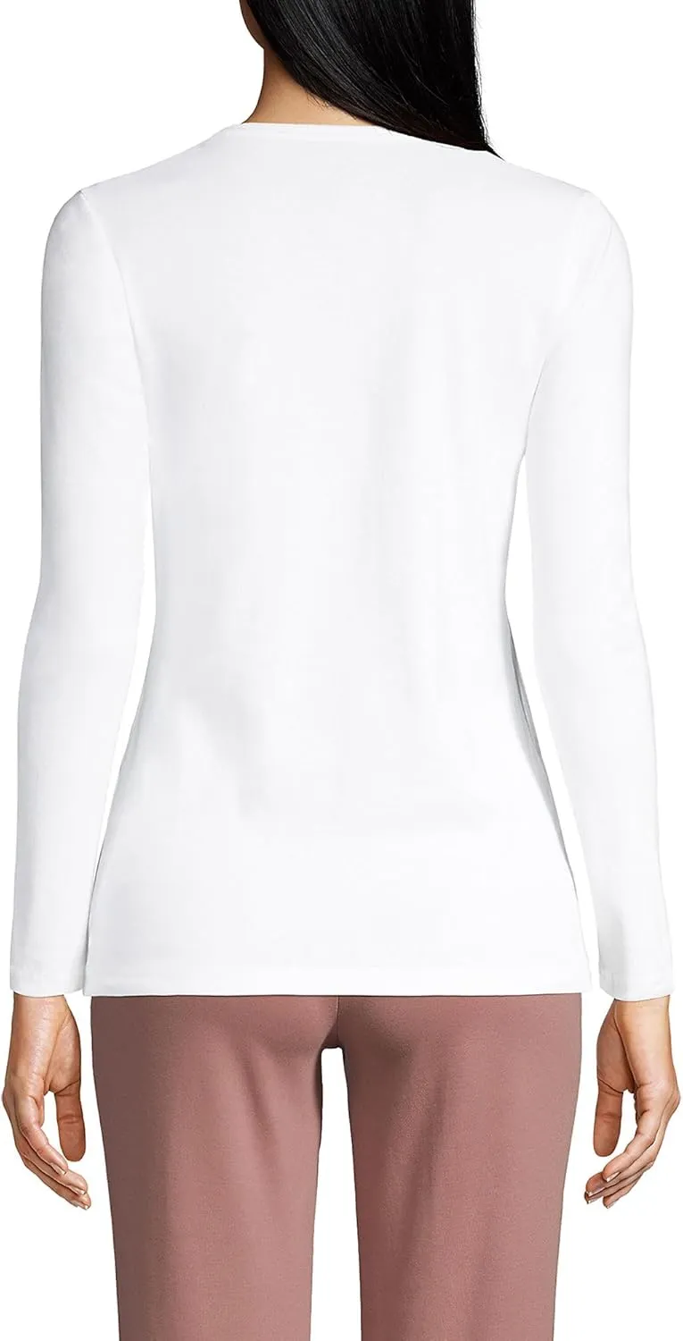Lands' End Women's Cotton Rib Knit T-Shirt