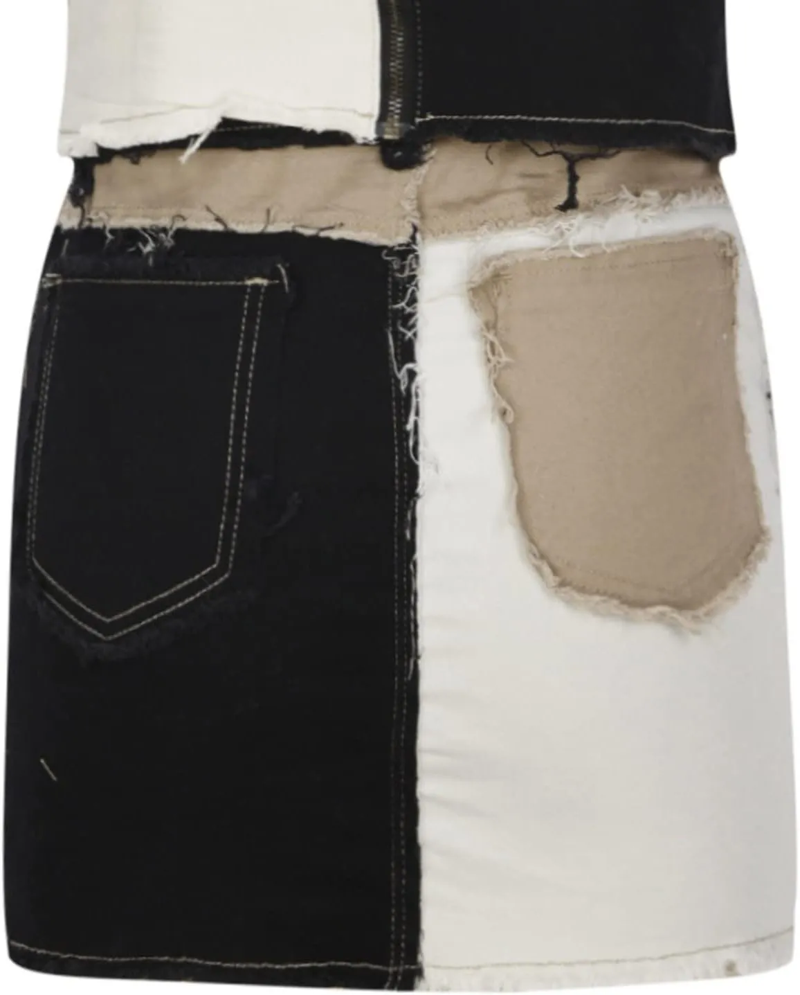 Lpmadey Women's Casual Distressed Fray Hem A-Line Denim Short Skirt Bodycon Jean Denim Skirt High Waisted Jean Skirt Stretchy