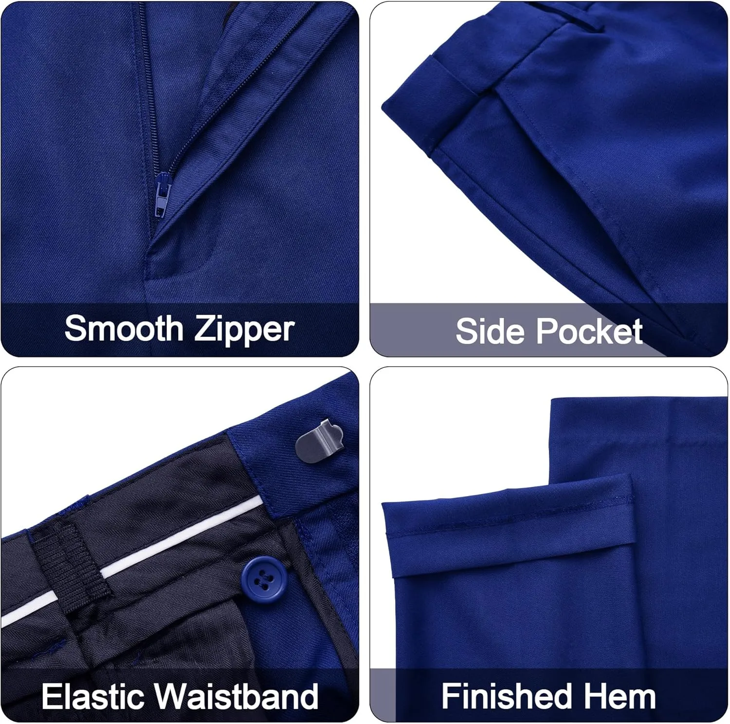 MAGE MALE Men's 3 Pieces Solid One Button Suit Elegant Slim Fit Single Breasted Party Tuxedo Blazer Vest Pants Set