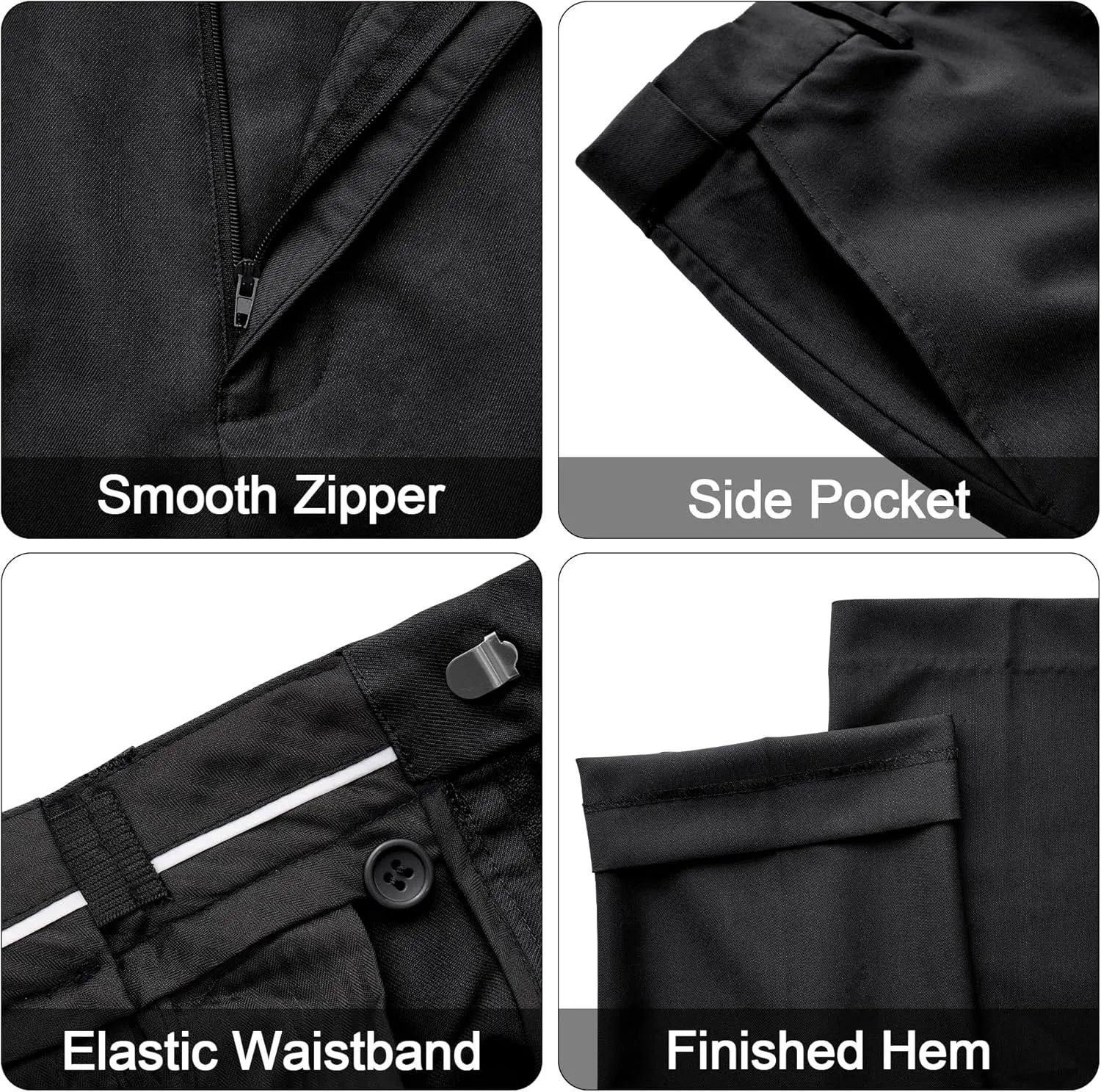 MAGE MALE Men's 3 Pieces Solid One Button Suit Elegant Slim Fit Single Breasted Party Tuxedo Blazer Vest Pants Set