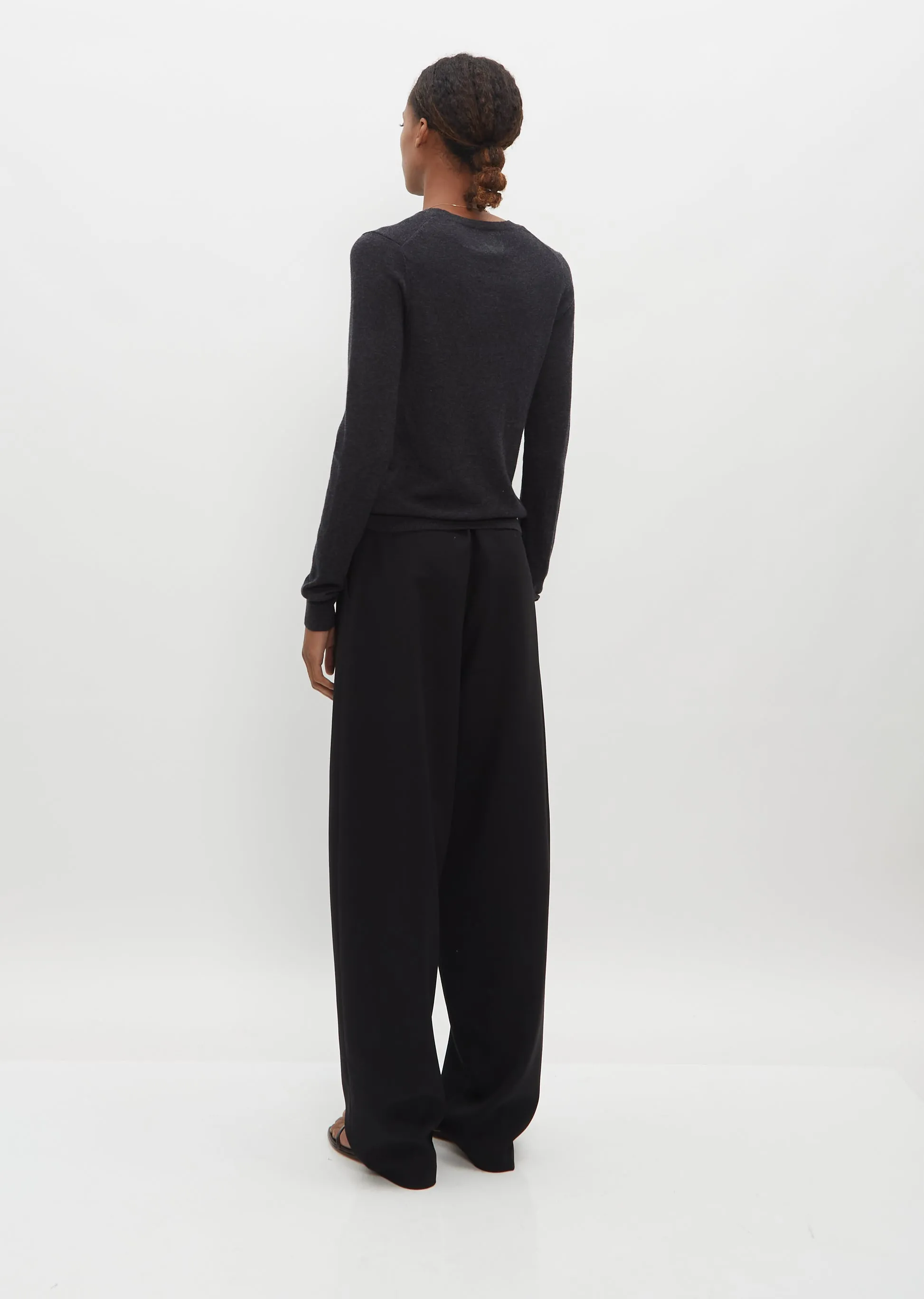 Maya Merino Wool & Cashmere Sweater — Dark Grey