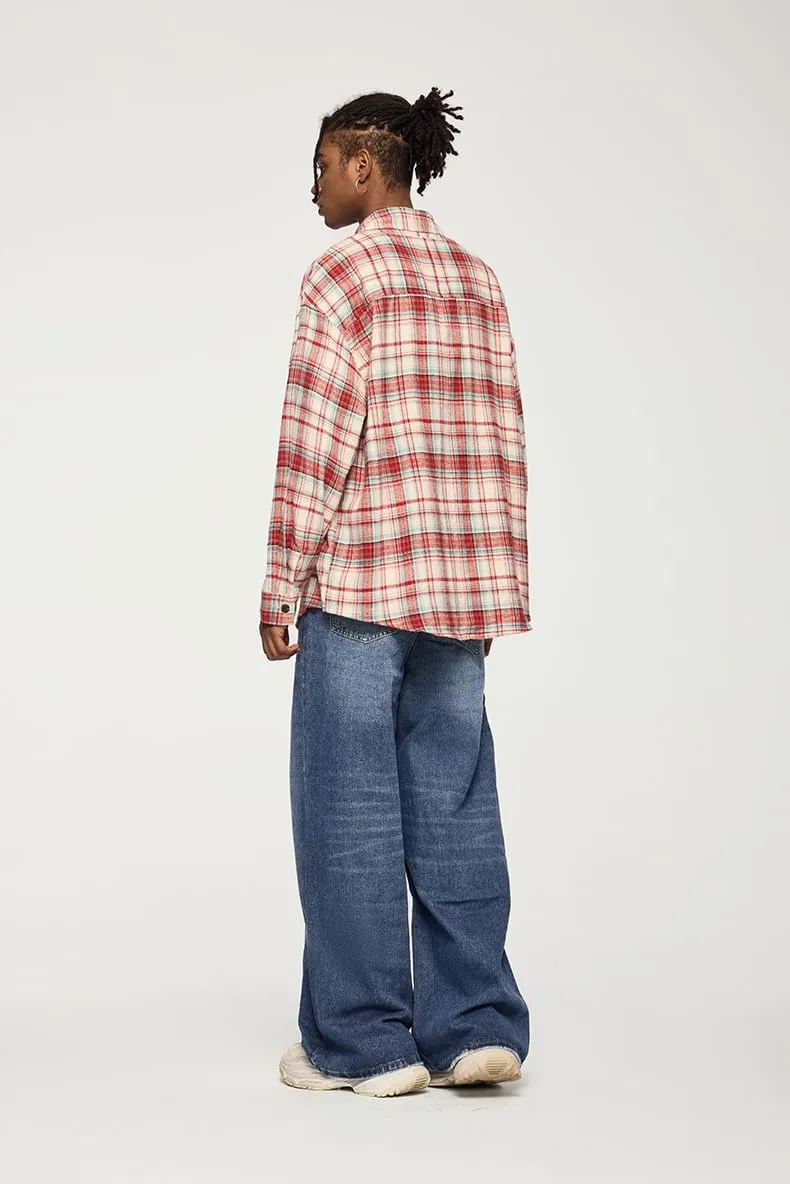 Men's Baggy Jeans Y2k Straight Leg Mid Waisted Solid Streetwear Loose Fit Vintage Hip Hop Denim Pants
