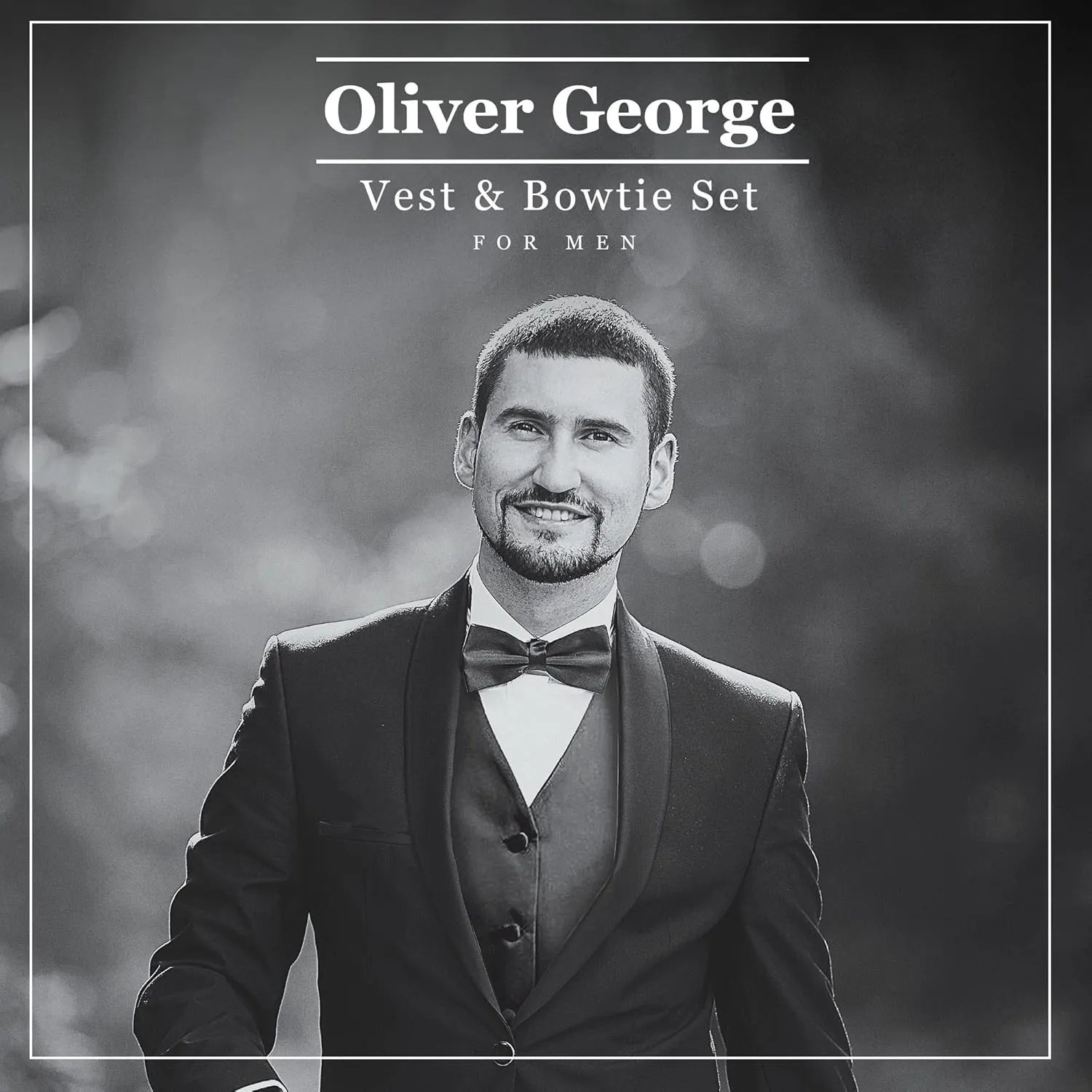 Men's Solid Formal Waistcoat Tuxedo Dress Vest Bow Tie Set for Suit or Tuxedo