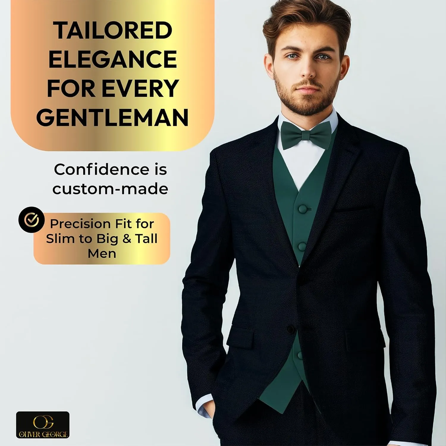 Men's Solid Formal Waistcoat Tuxedo Dress Vest Bow Tie Set for Suit or Tuxedo